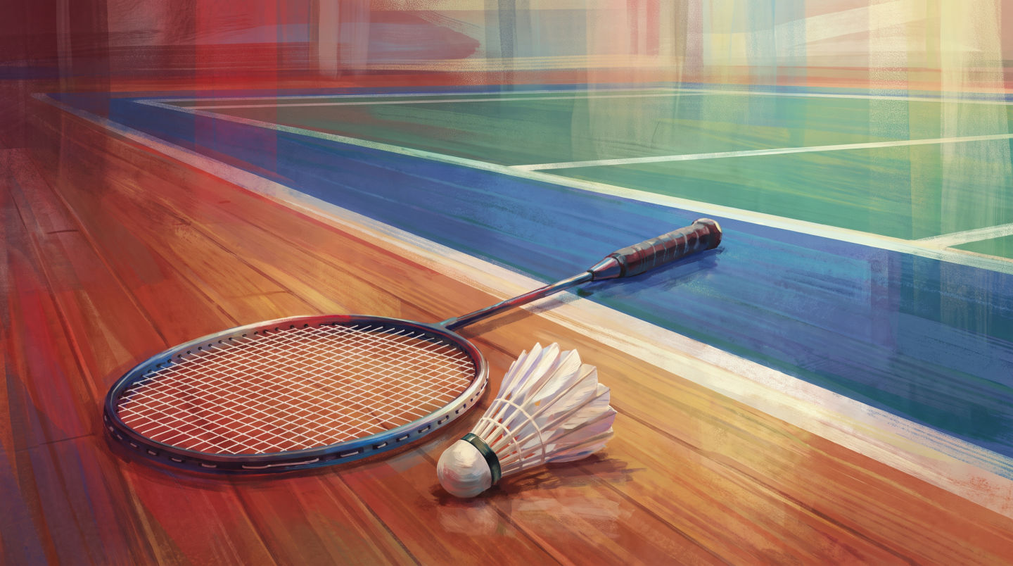 Badminton editorial illustration