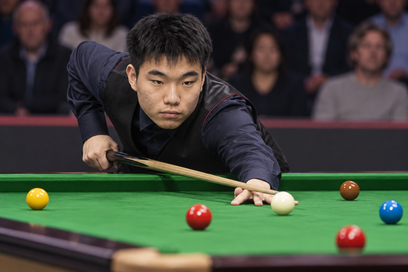 AI-generated editorial illustration of snooker player Fan Zhengyi