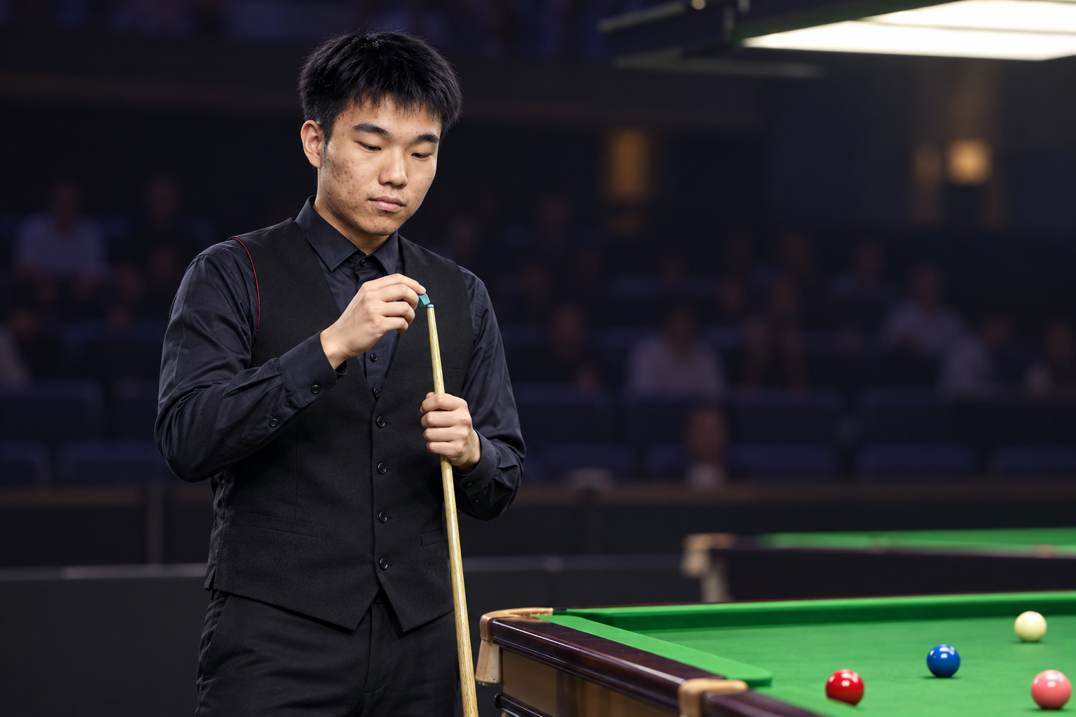 AI-generated editorial illustration of snooker player Fan Zhengyi