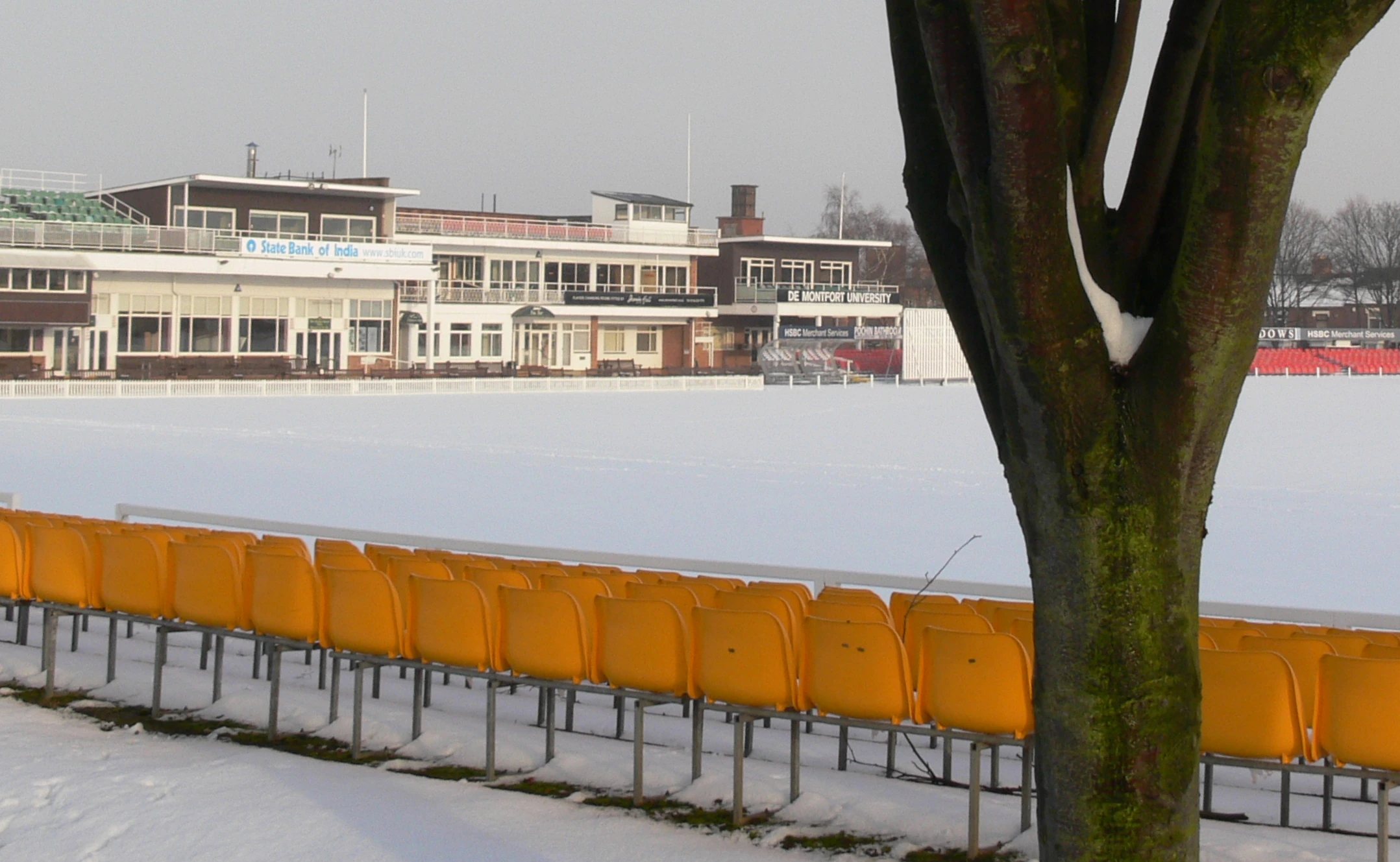 Grace Road Cricket Ground in winter
