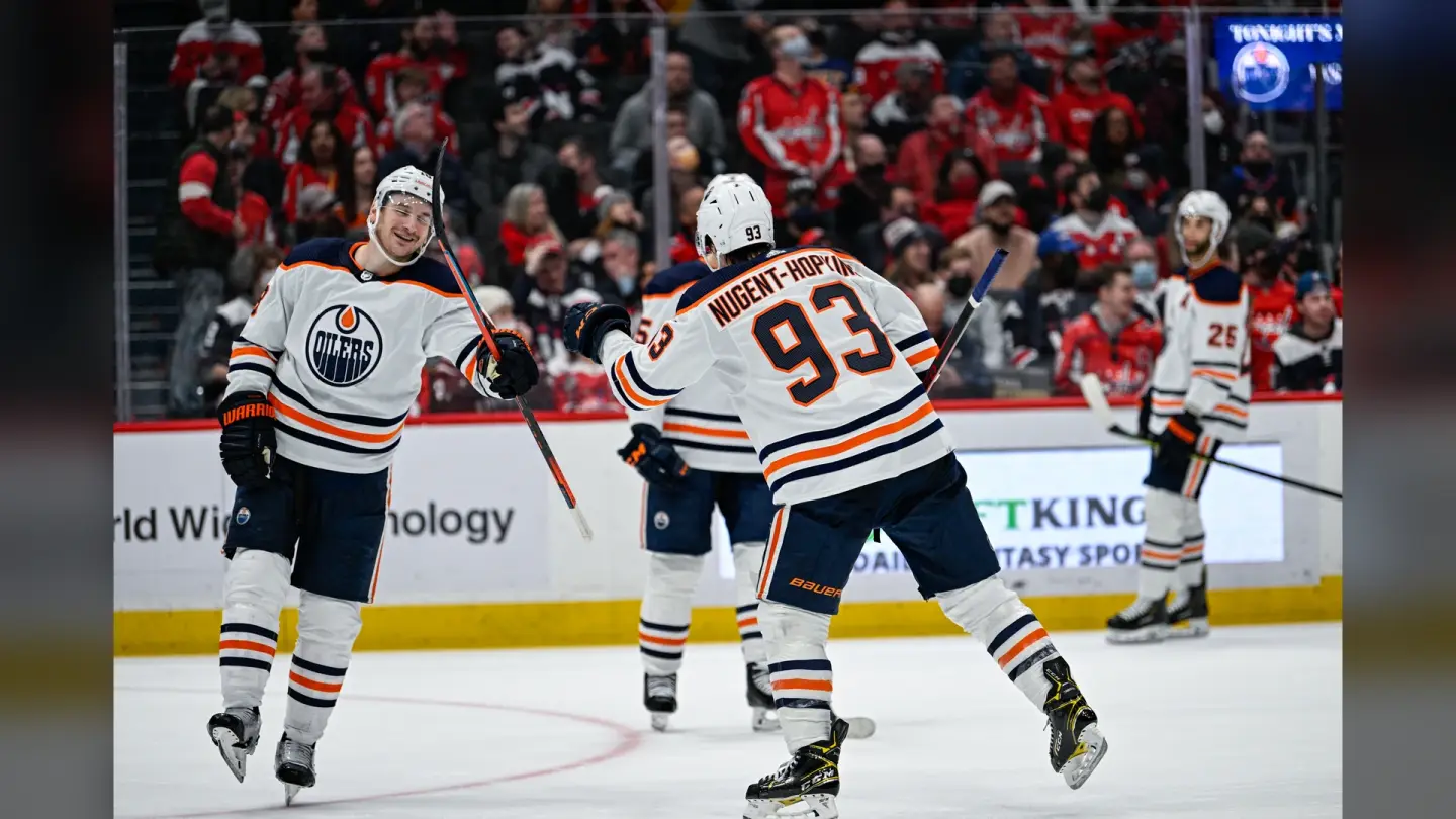 Zach Hyman playing for the Edmonton Oilers
