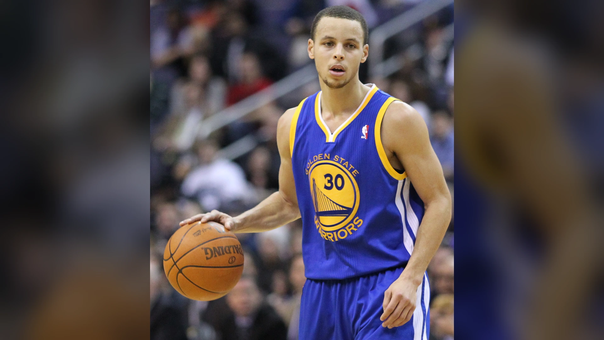 Stephen Curry with the basketball