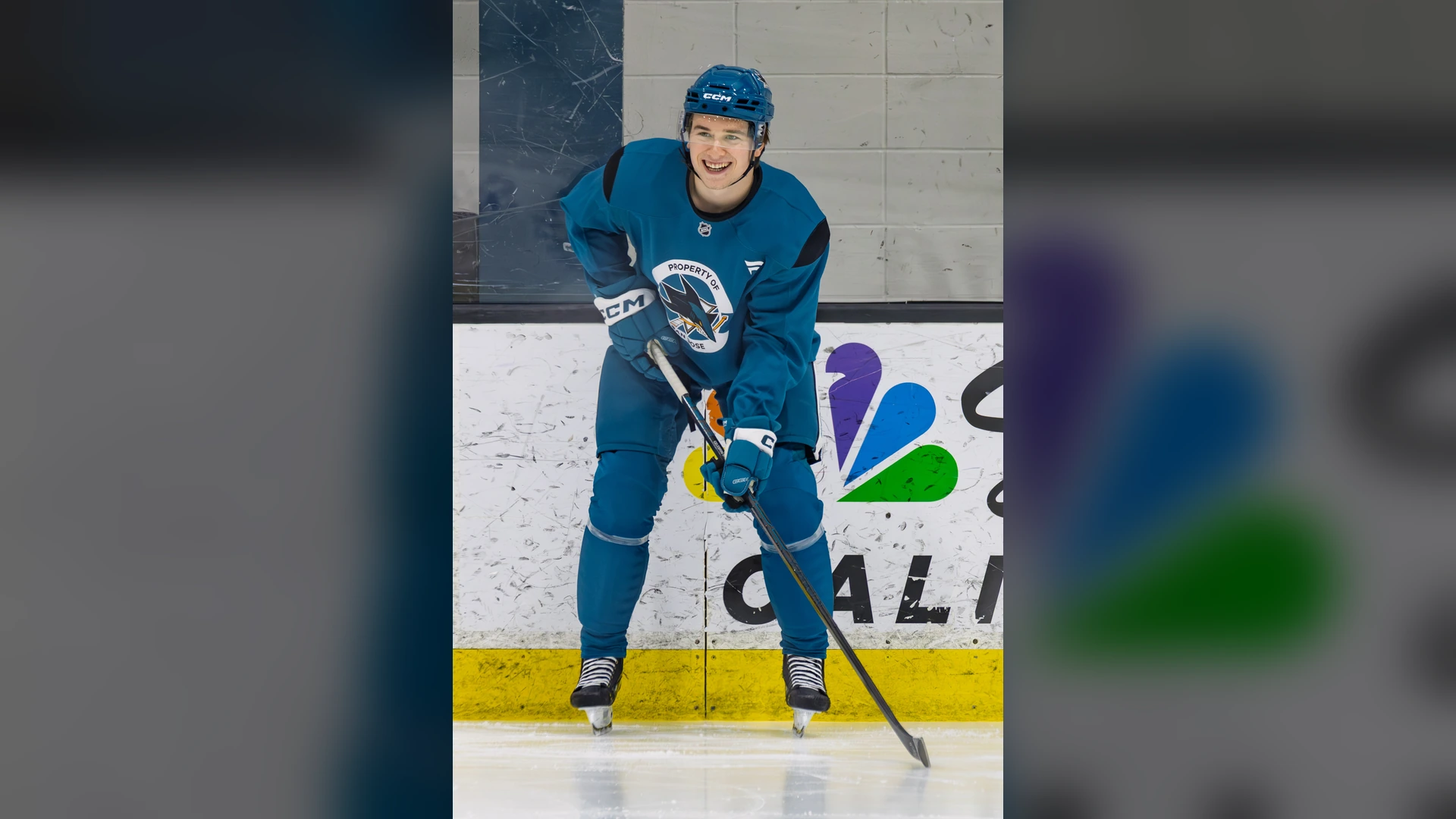 Macklin Celebrini playing for the San Jose Sharks