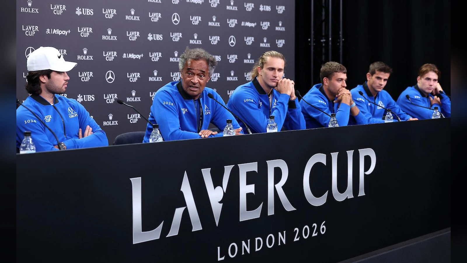 Team Europe and Team World players at the 2026 Laver Cup