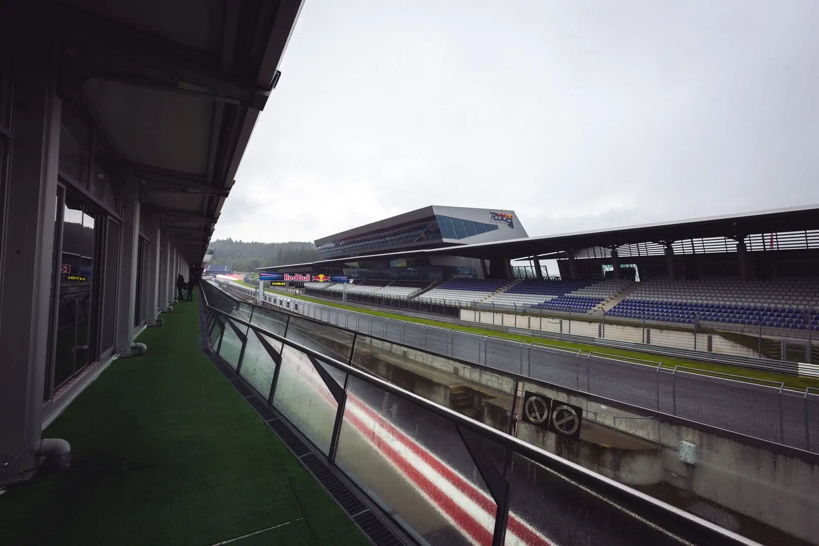 The main straight and grandstands at the Red Bull Ring; archive photograph