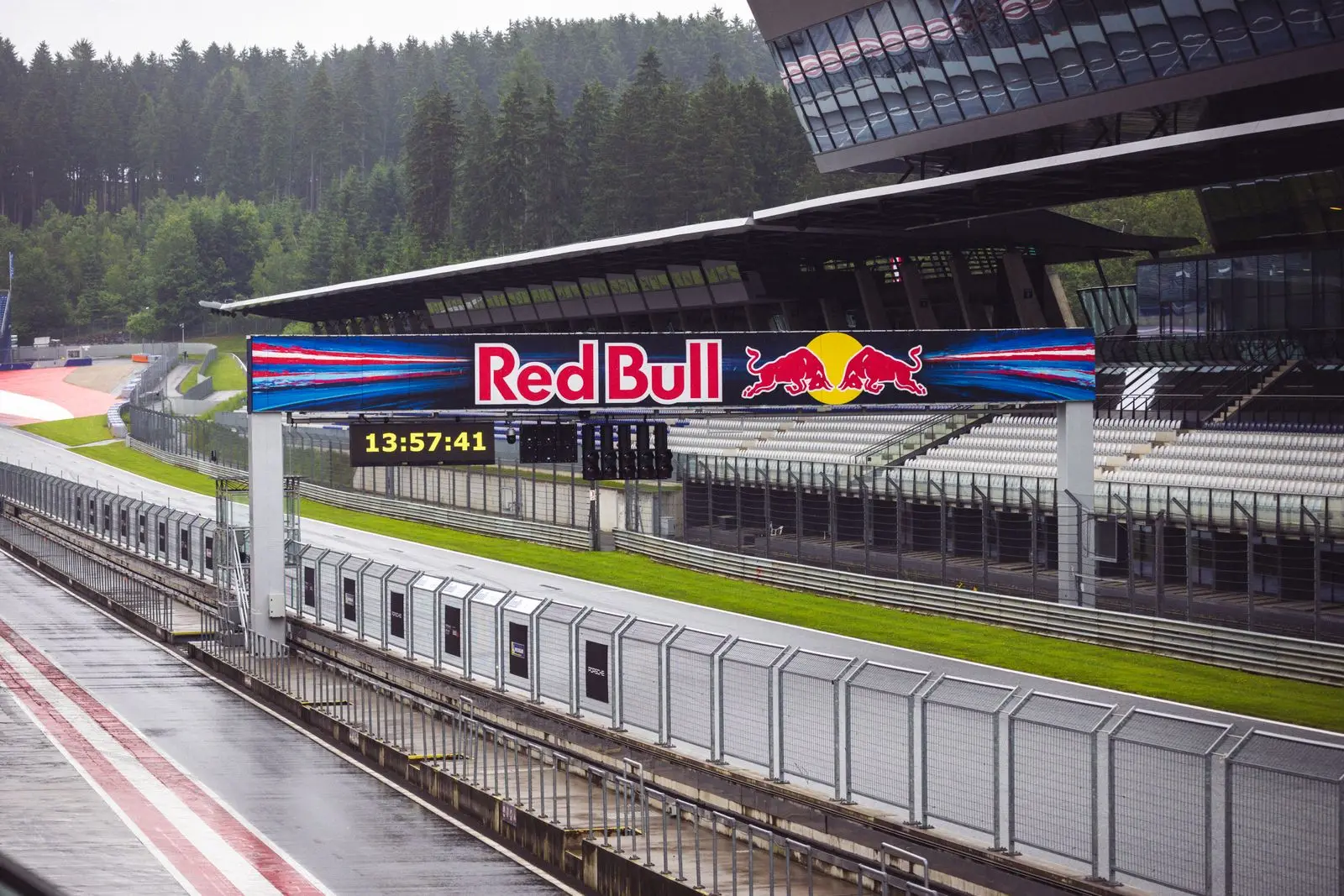 The start-finish area of the Red Bull Ring; archive photograph