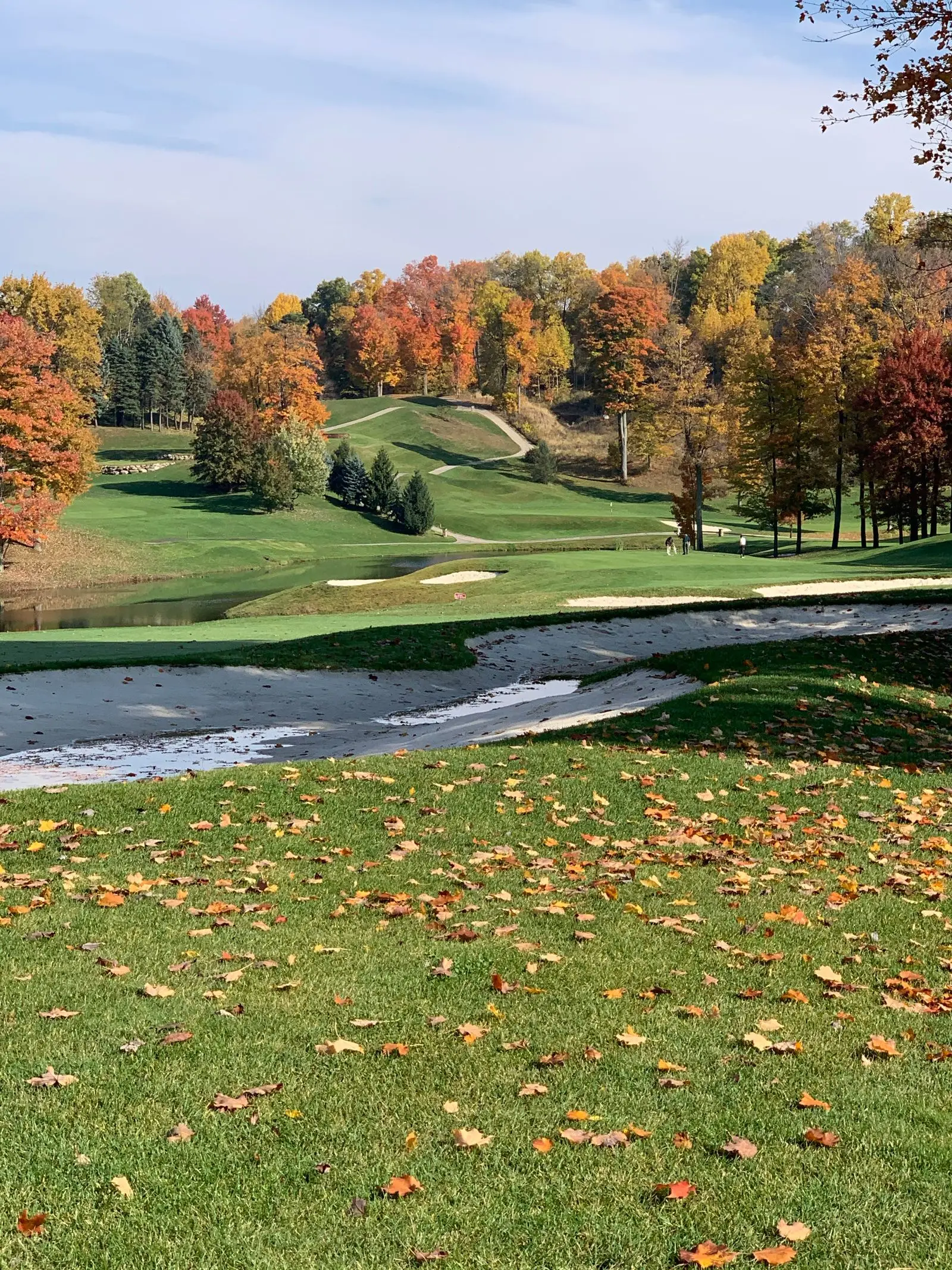 Sand bunkers on a golf course in Ohio