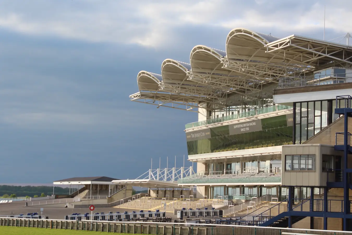 The Rowley Mile grandstand at Newmarket
