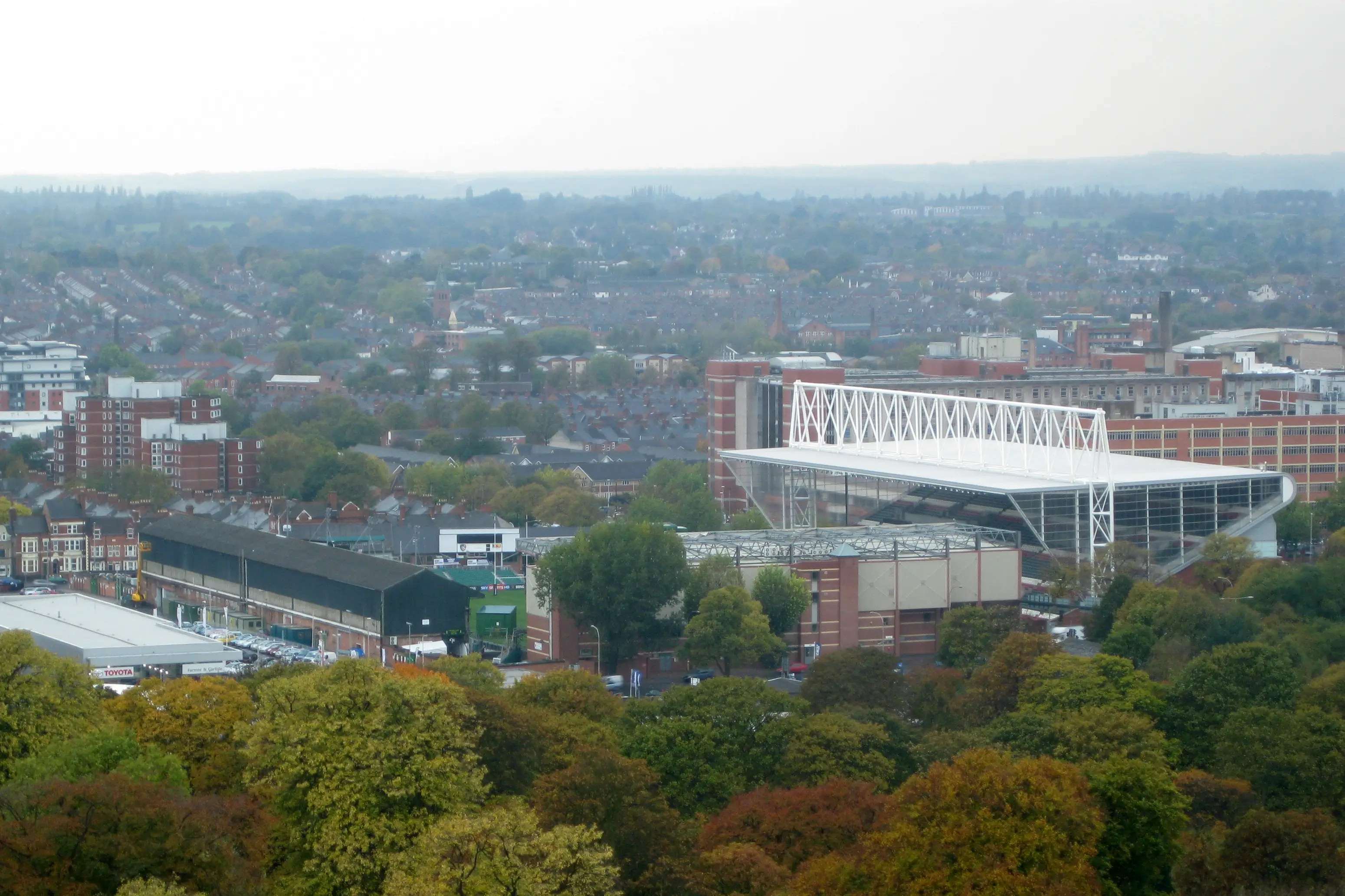 Welford Road Stadium viewed from above