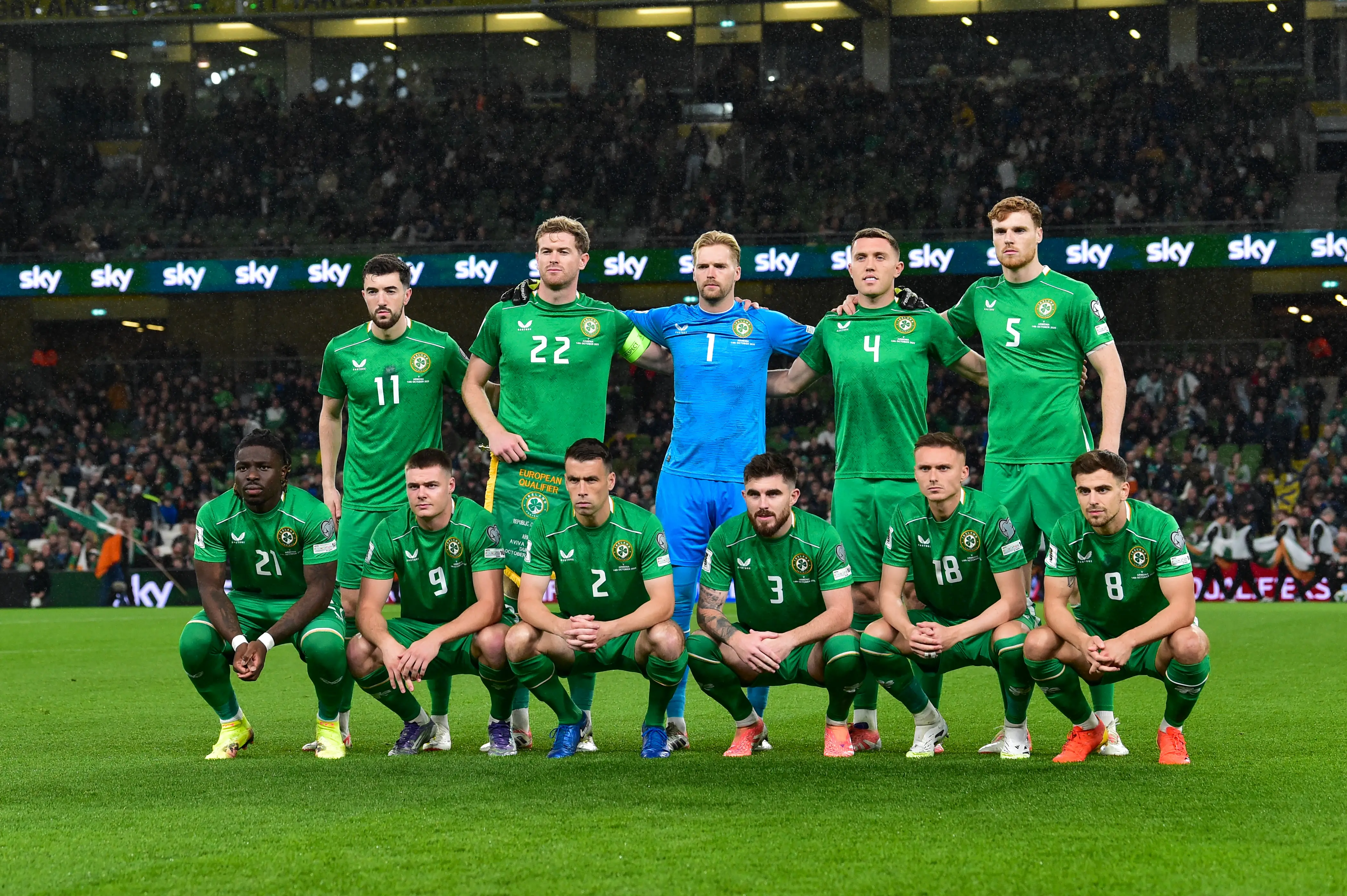 Republic of Ireland football team before a 2025 international