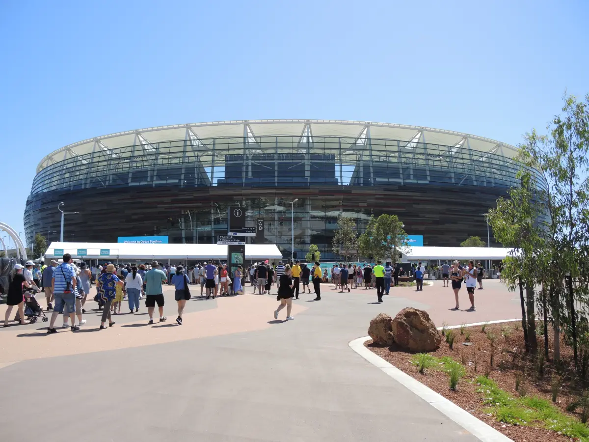 Optus Stadium in Perth, venue of Australia versus South Africa