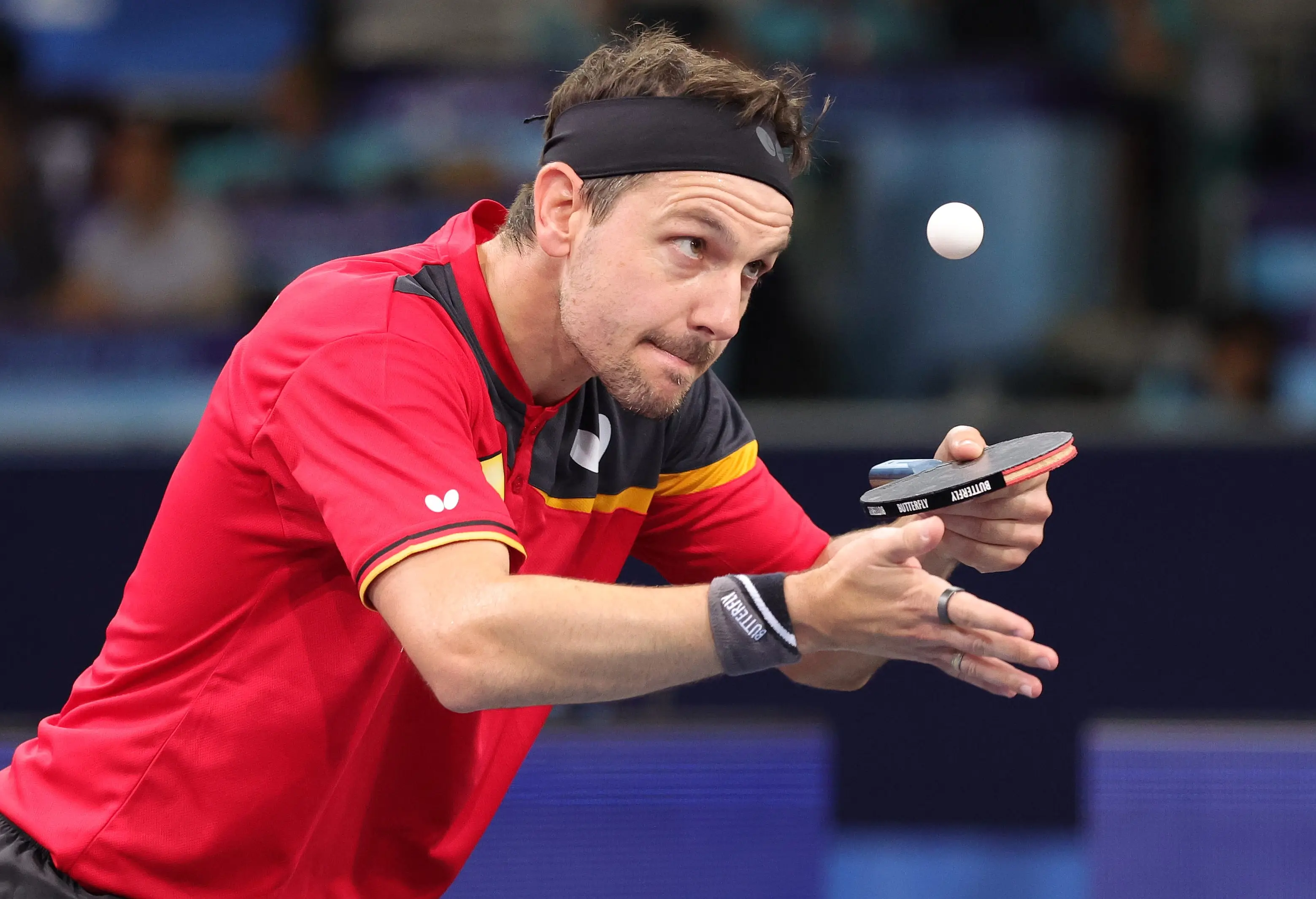 Timo Boll of Germany at the 2022 European Table Tennis Championships