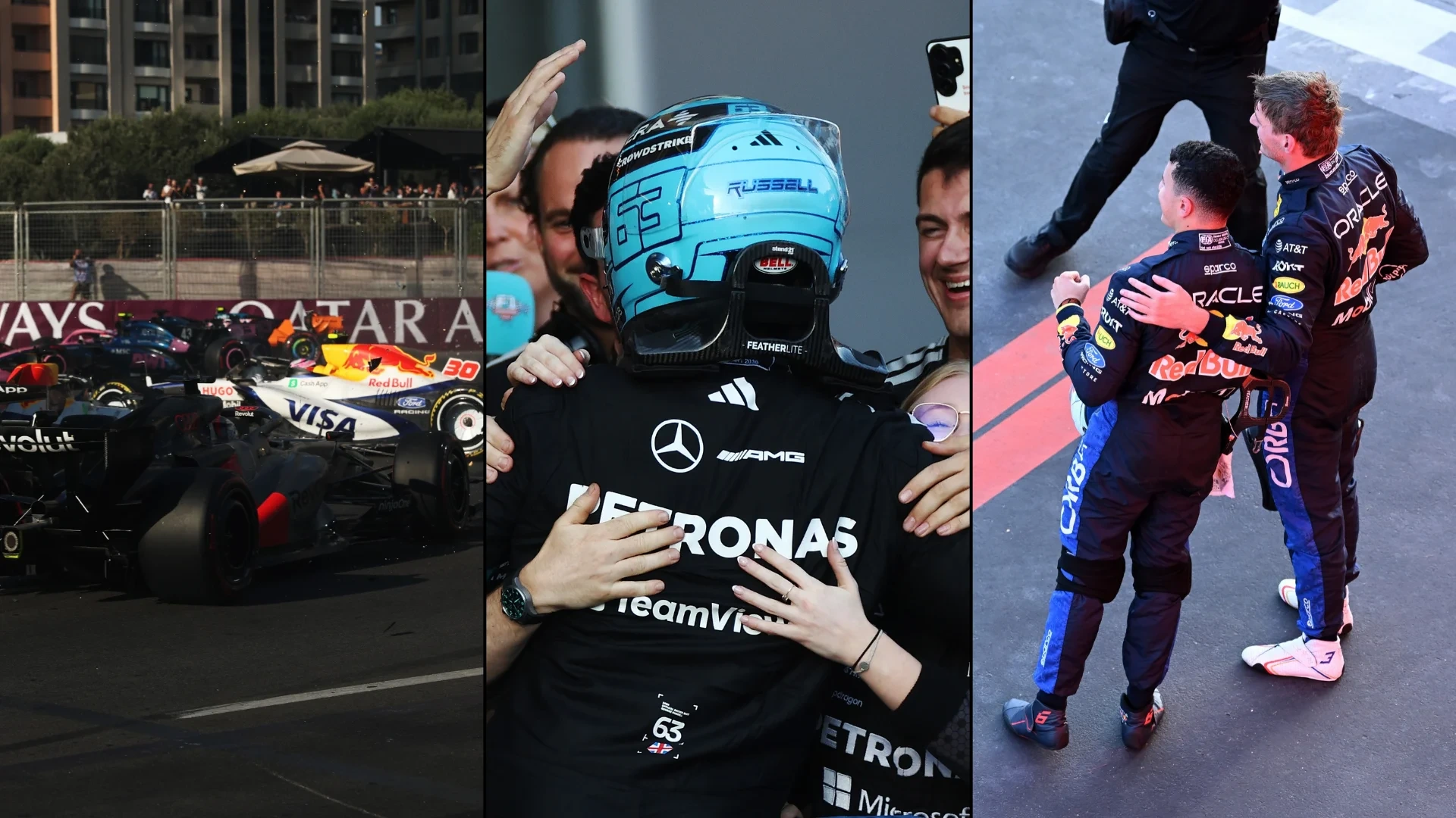 George Russell after winning the Azerbaijan Grand Prix
