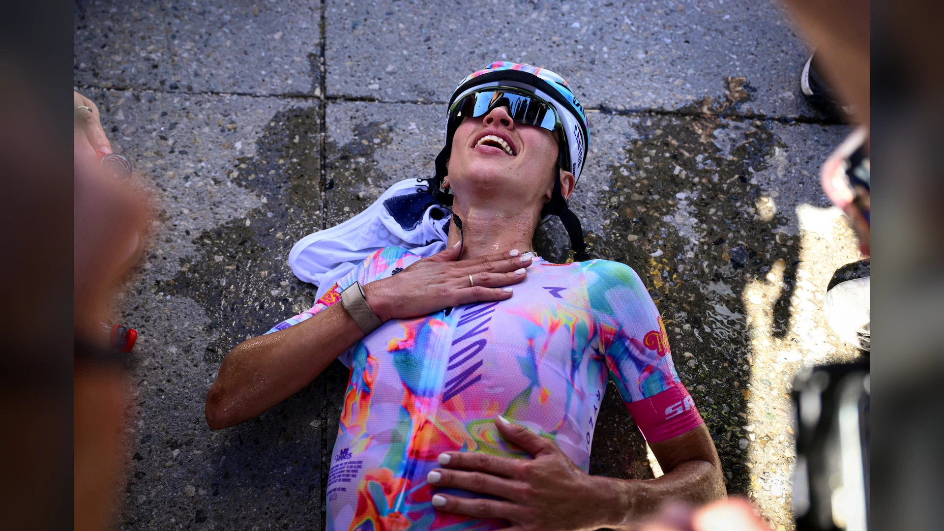 Demi Vollering after the world road race finish