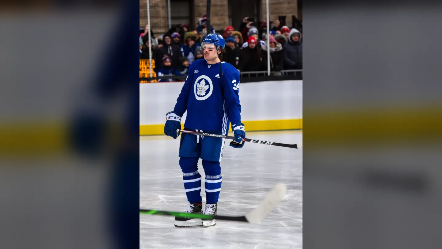 Auston Matthews playing for the Toronto Maple Leafs