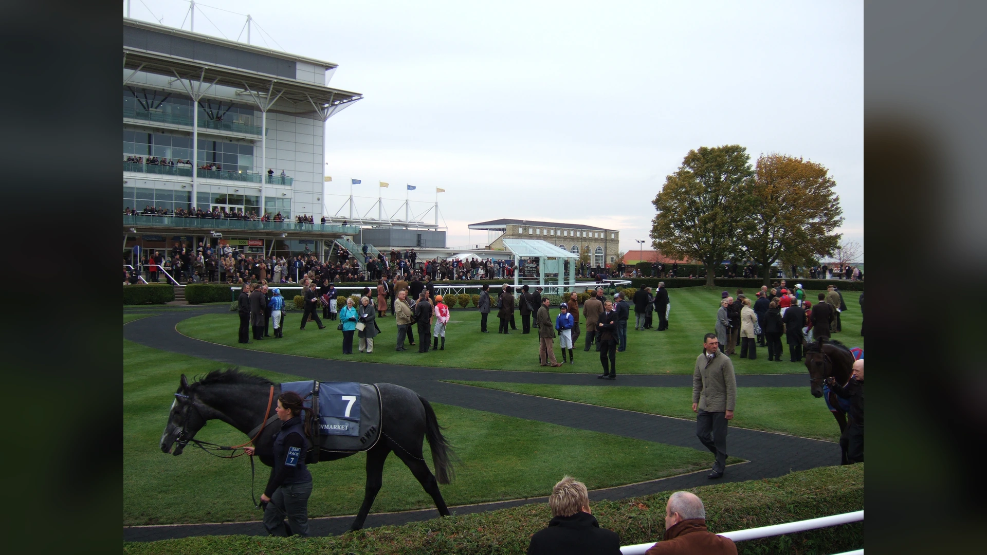 The parade ring at Newmarket Racecourse