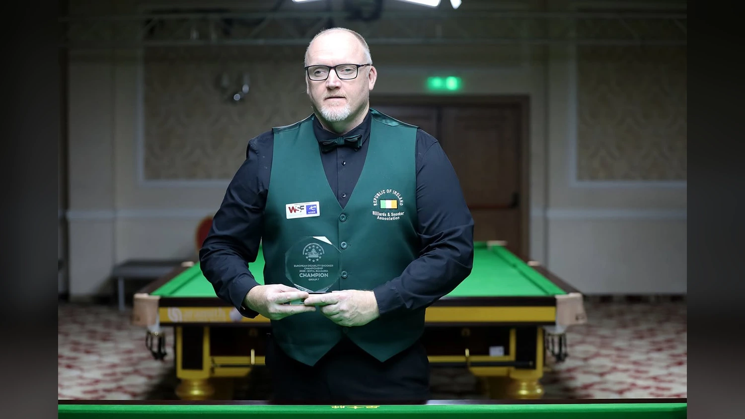 Dylan Rees at the European disability snooker championship