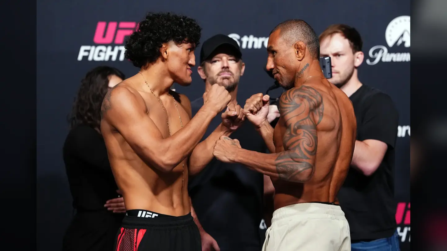 Raul Rosas Jr and Raoni Barcelos face off before UFC Vegas 121
