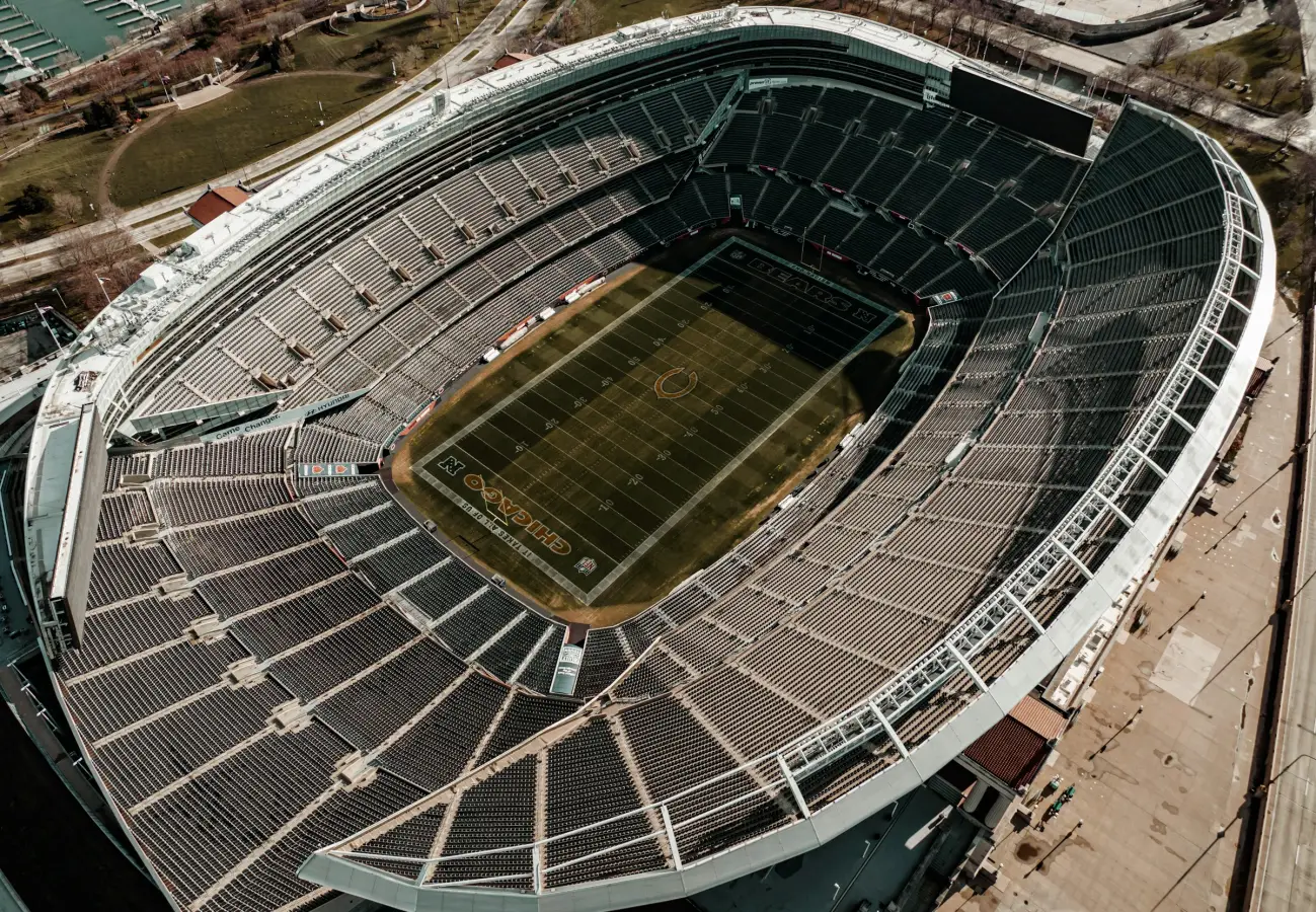 Aerial view of Soldier Field, where the Chicago Bears played Philadelphia