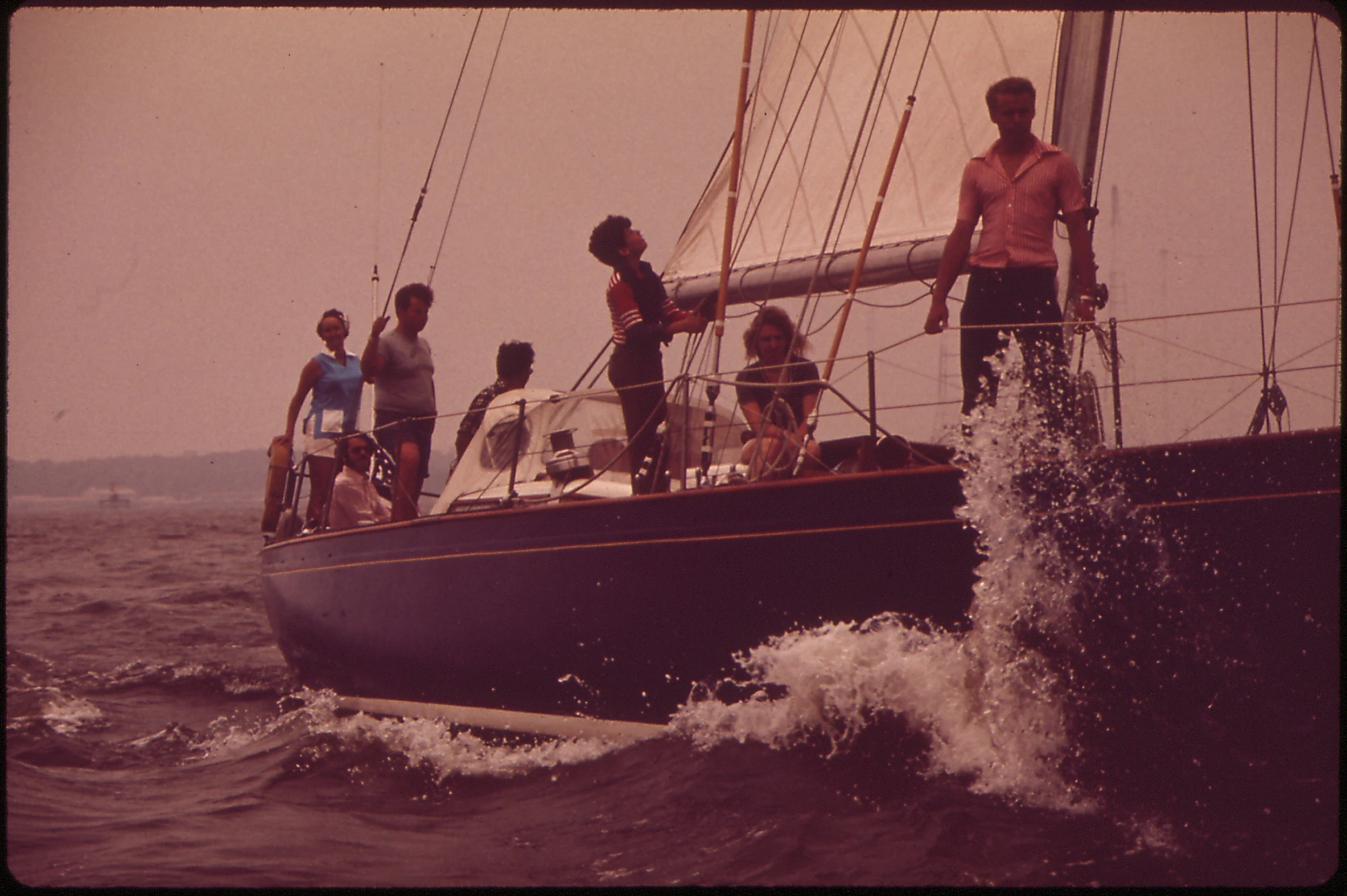 Sailing competition action