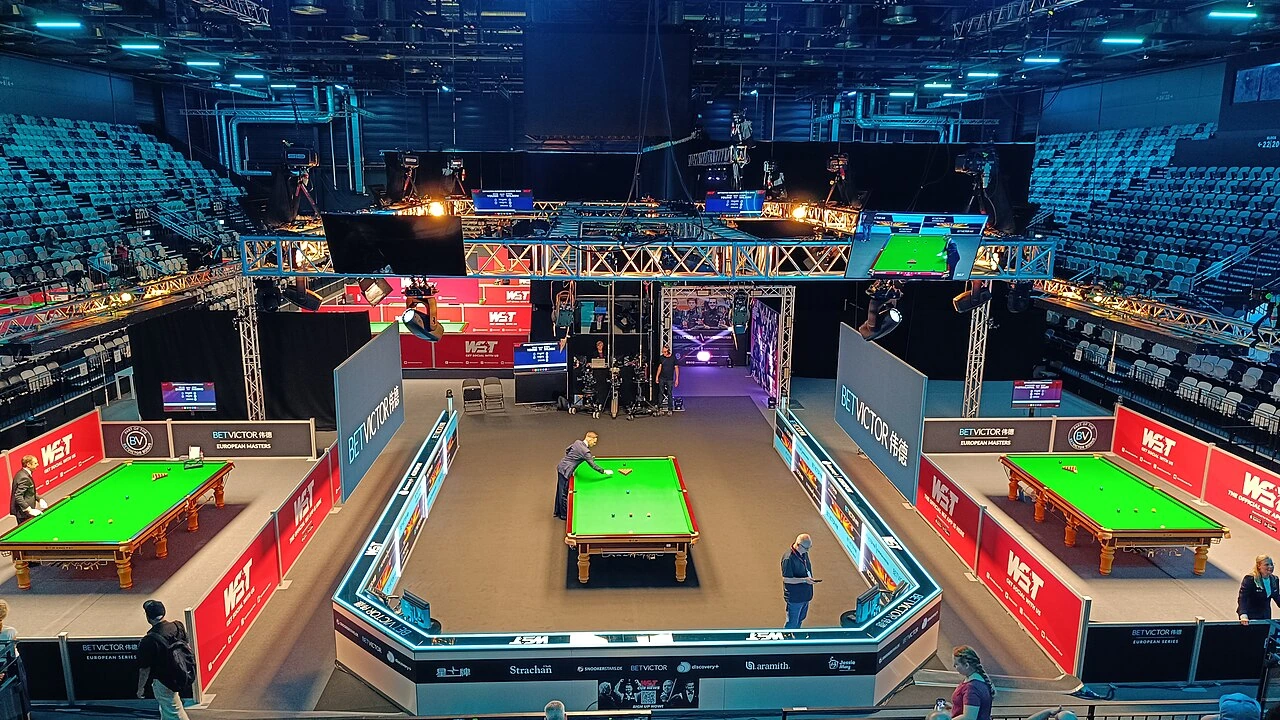 Snooker competition action
