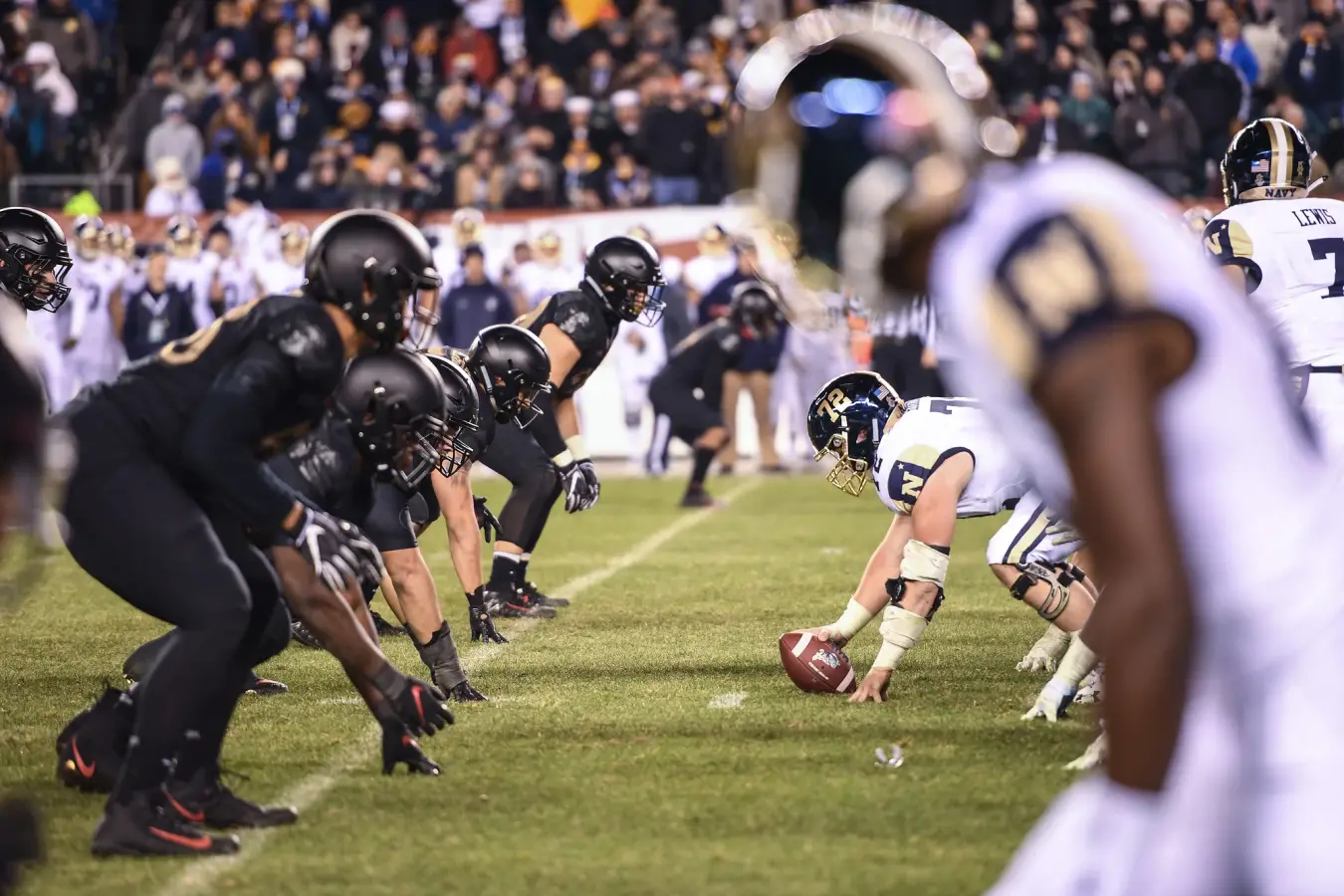 American football competition action