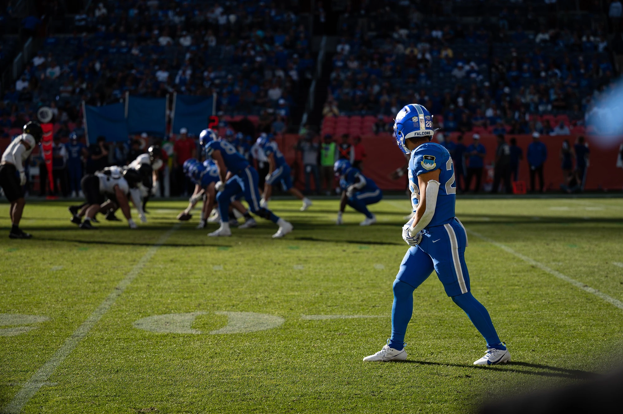 American football competition action