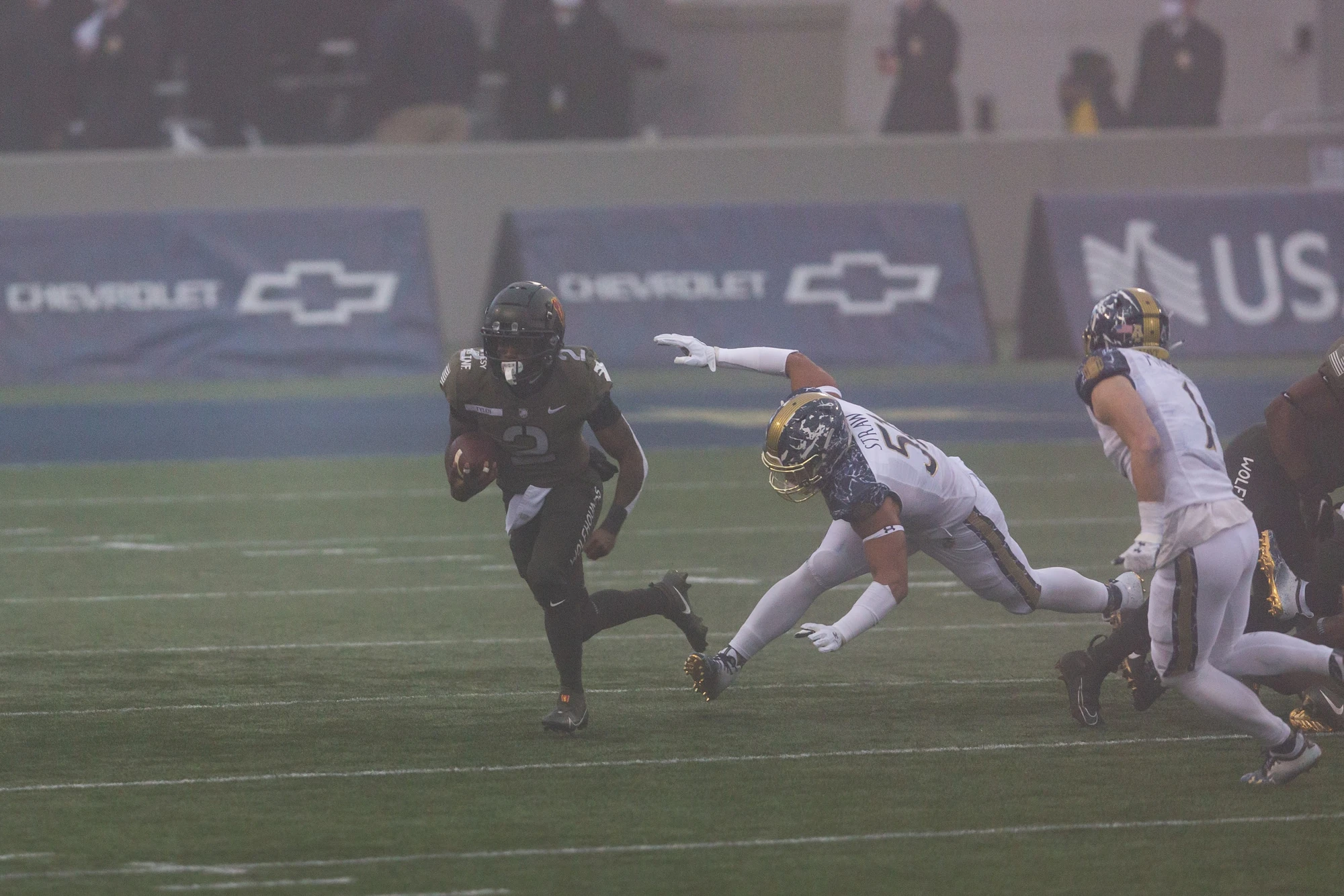 American football competition action