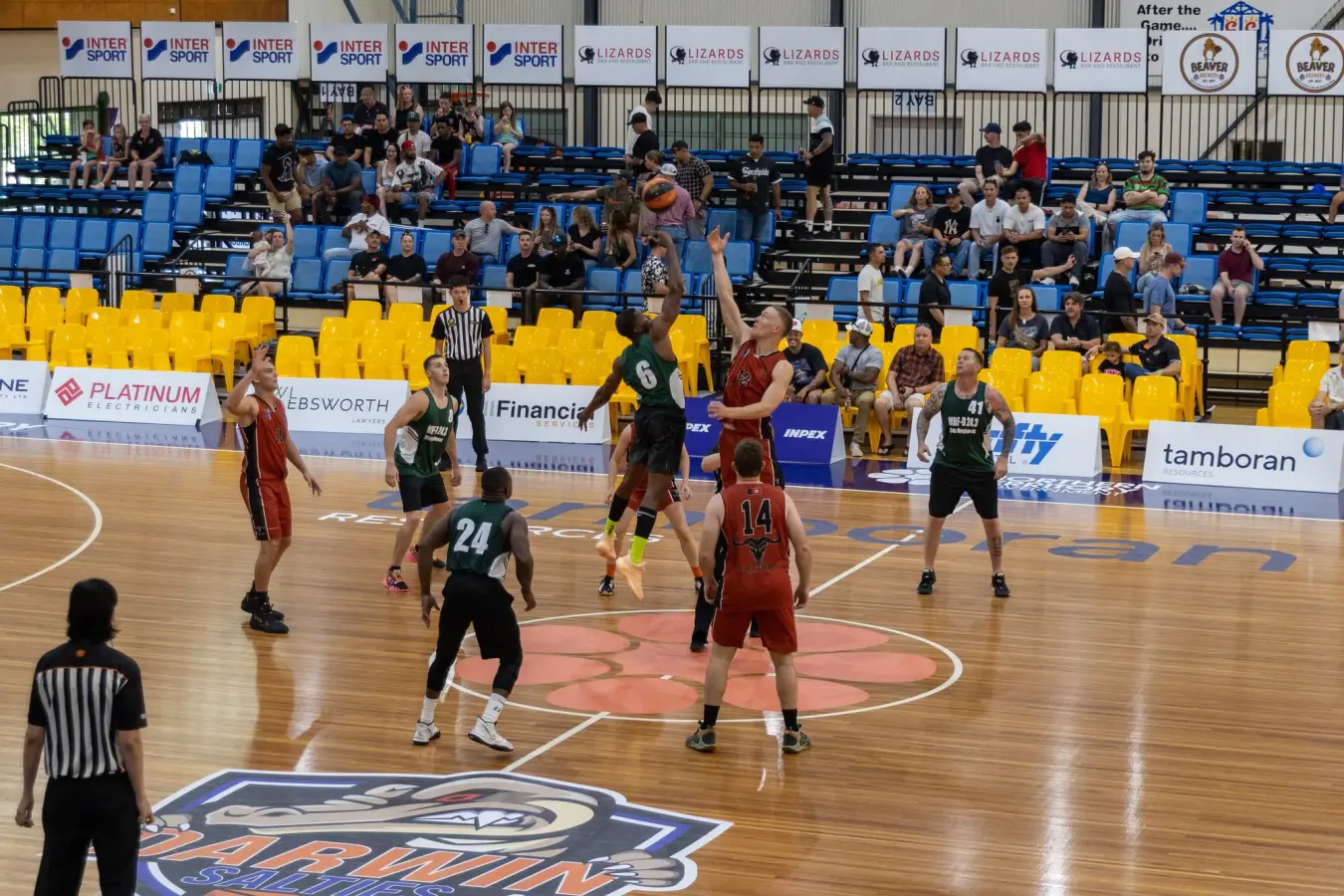 Basketball competition action