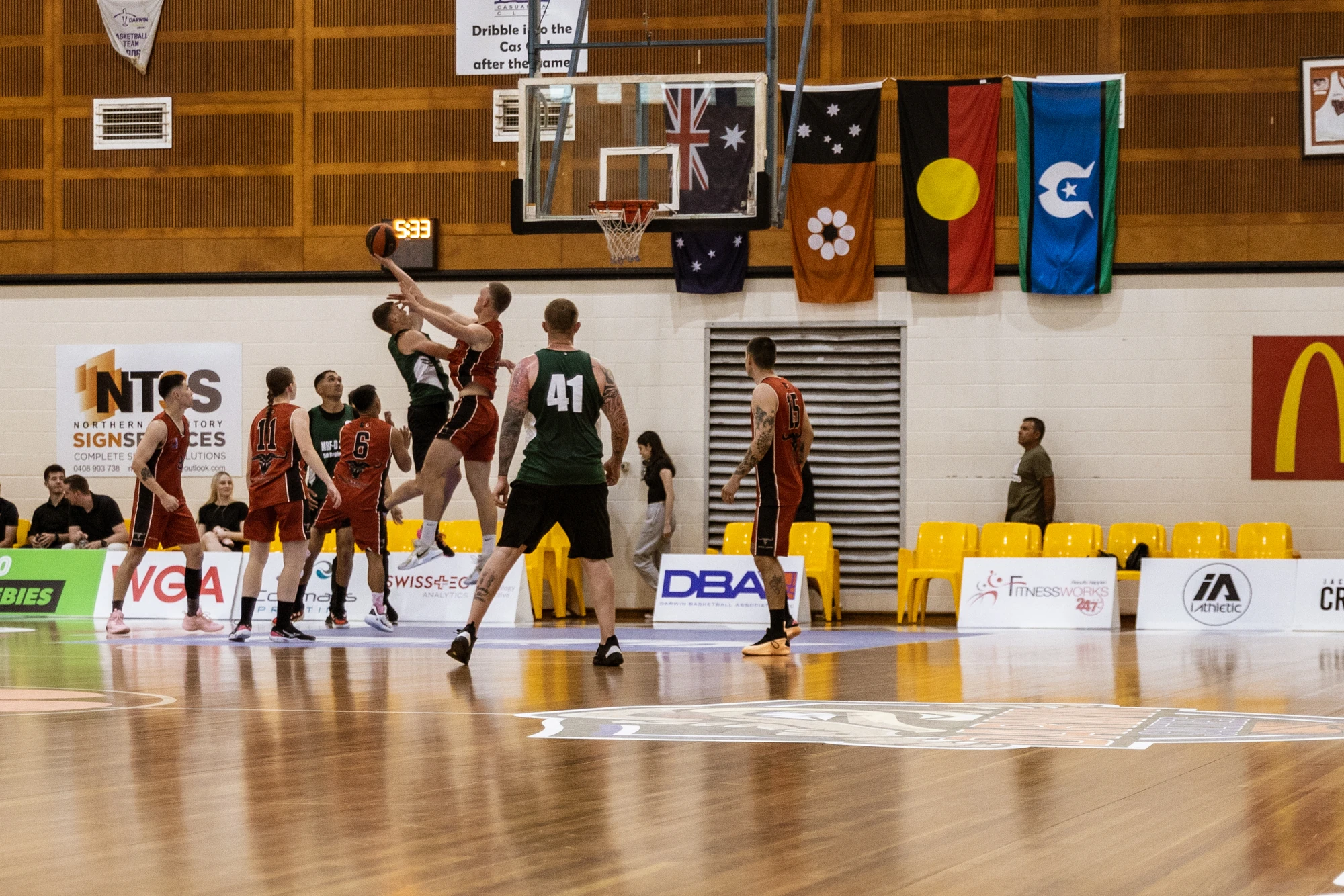 Basketball competition action