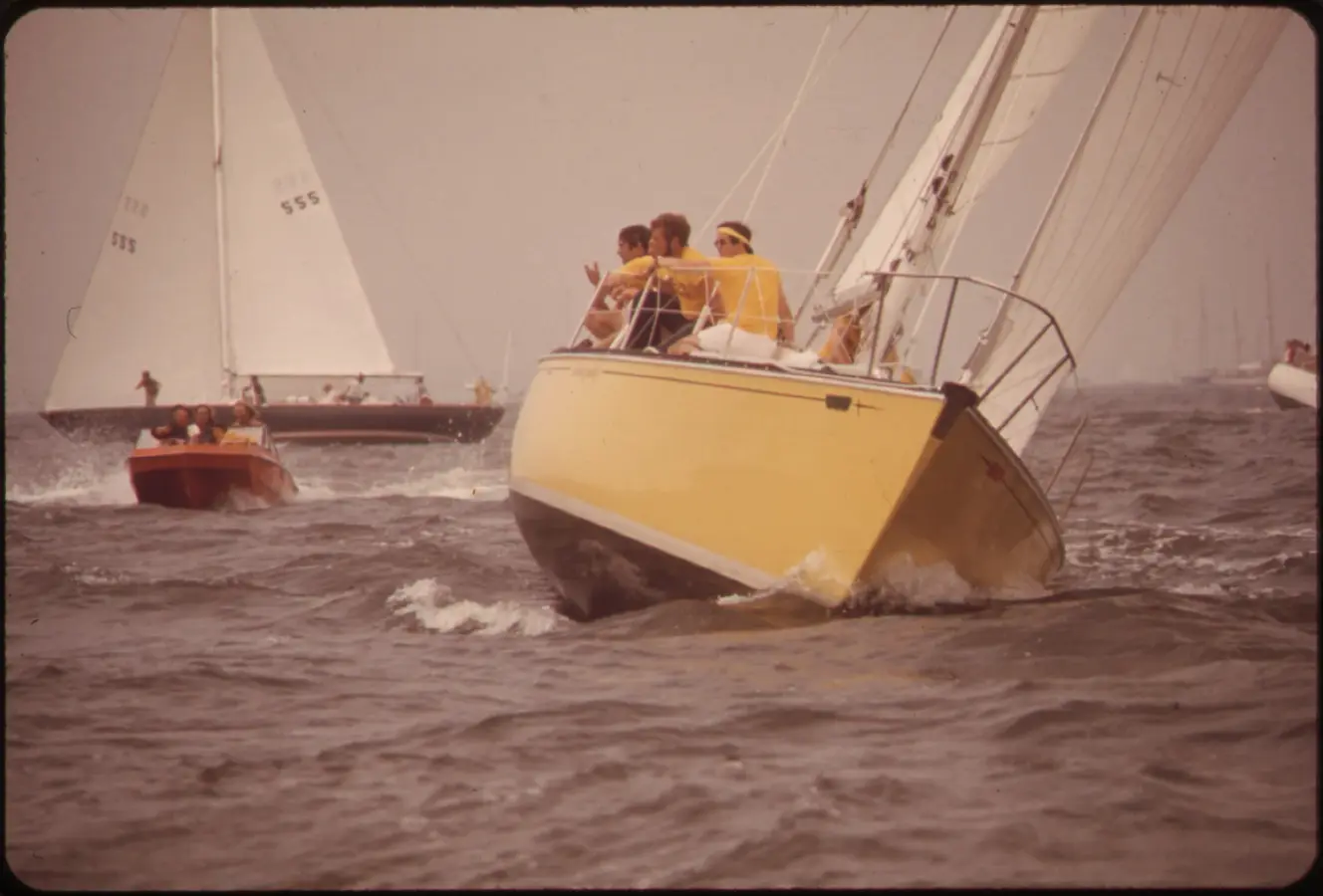 Sailing competition action