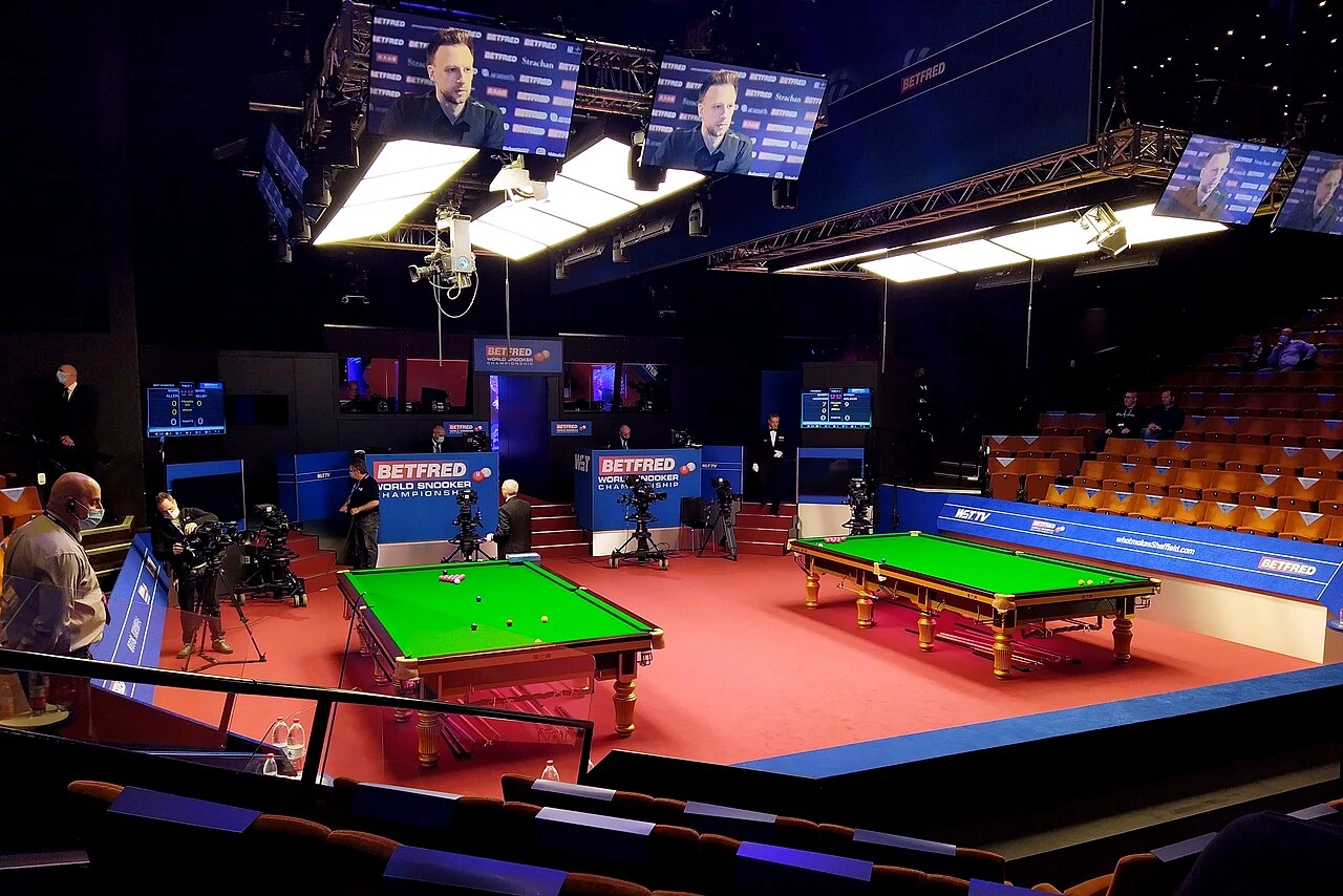 Snooker competition action