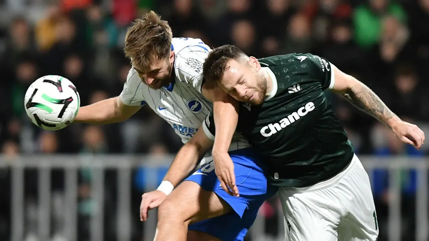 Brighton's six-match winning run ends with a 0-0 draw at Jablonec