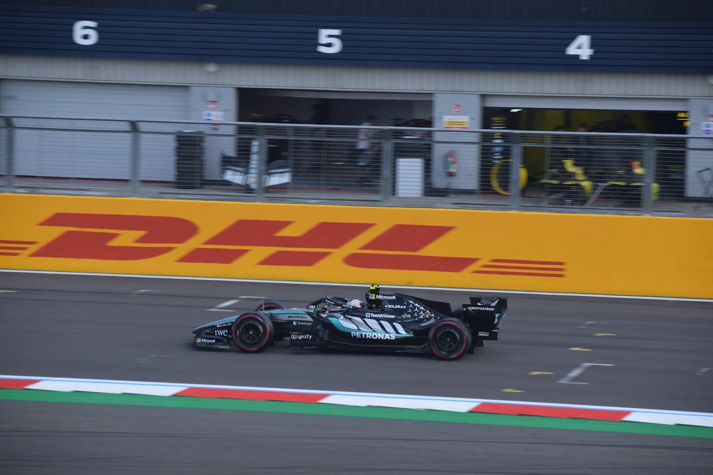 Kimi Antonelli driving the Mercedes W17 at the 2026 British Grand Prix