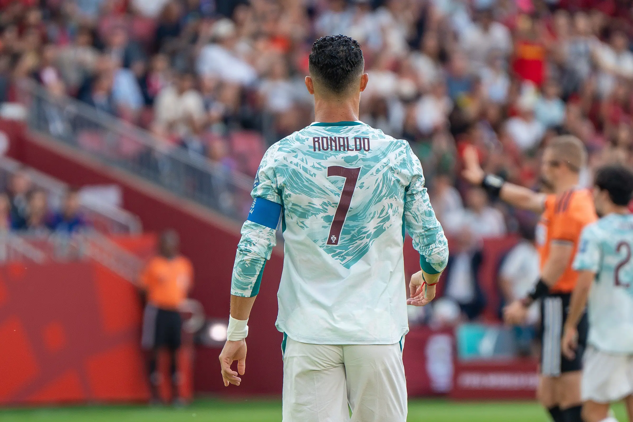 Cristiano Ronaldo playing for Portugal against Croatia at the 2026 World Cup