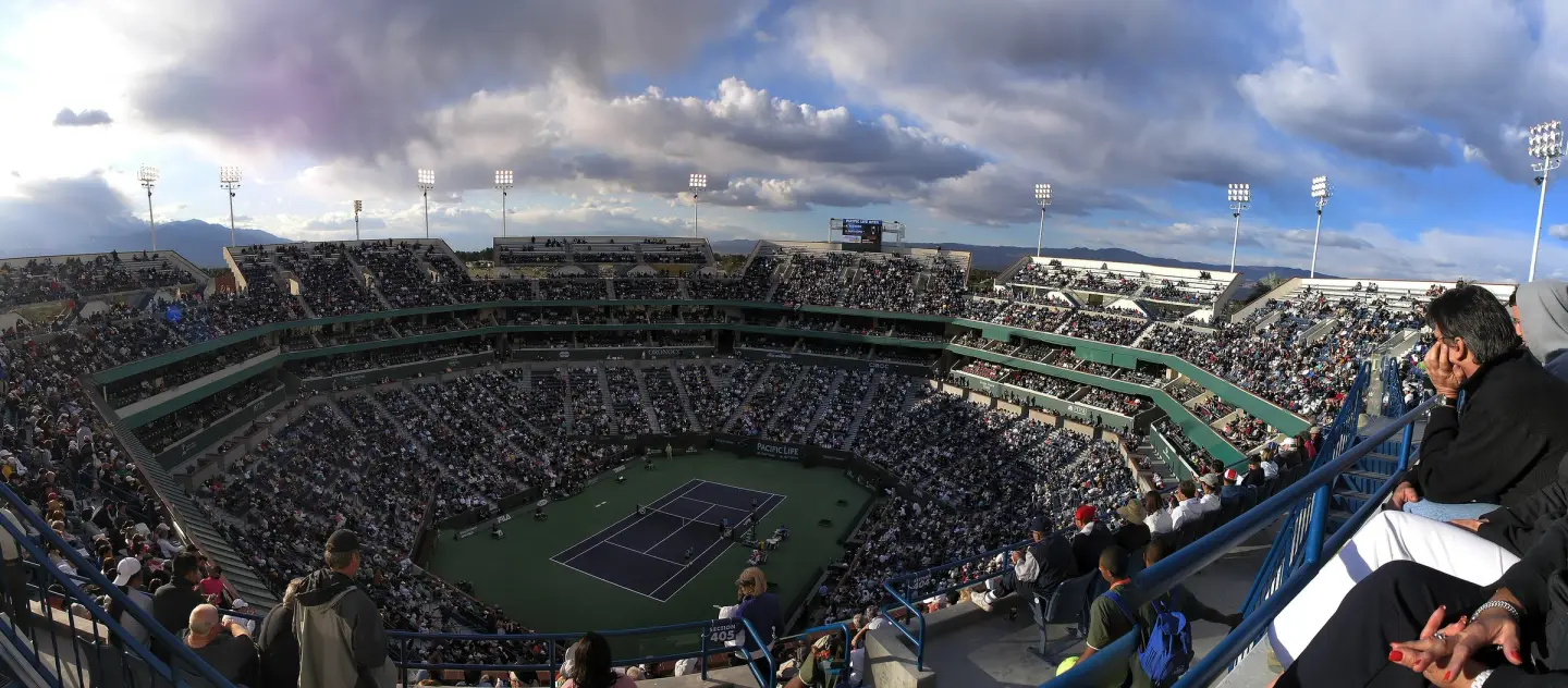 Stadium 1 at Indian Wells Tennis Garden, home of a combined WTA 1000 event