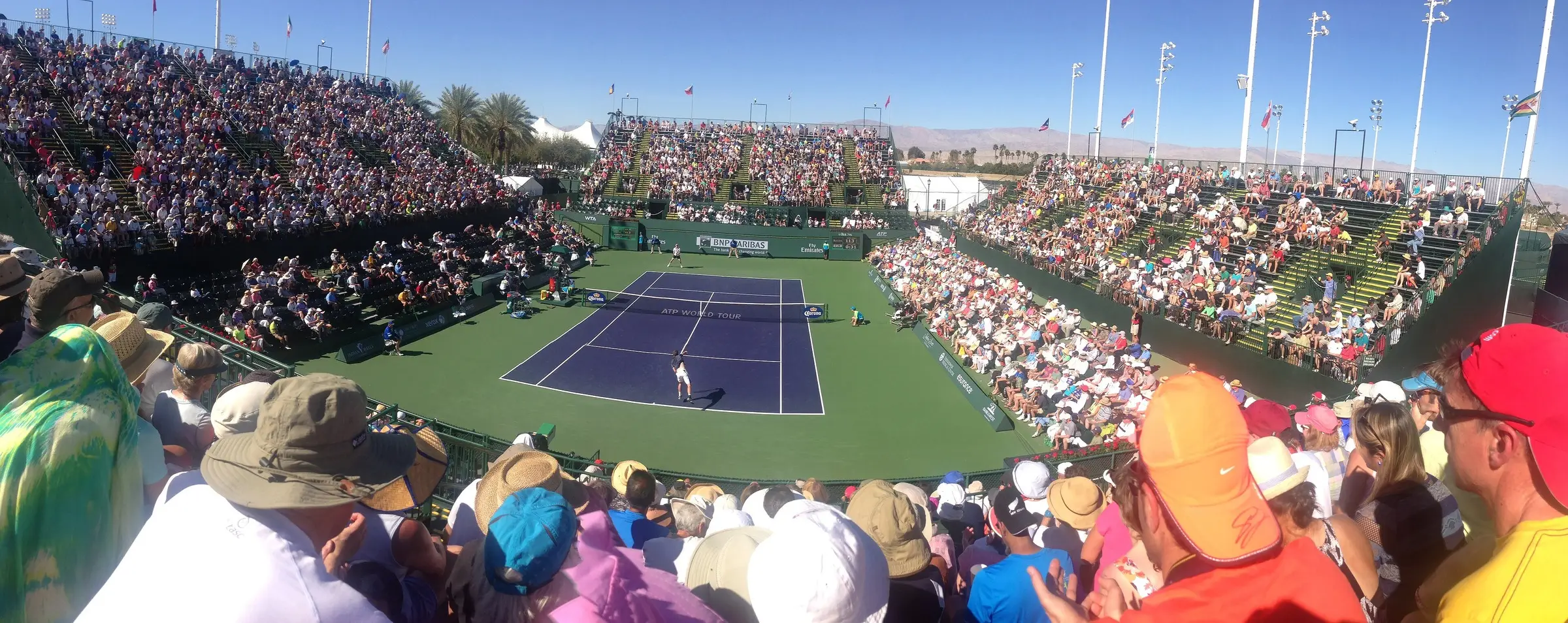 Centre court during the combined tennis tournament at Indian Wells