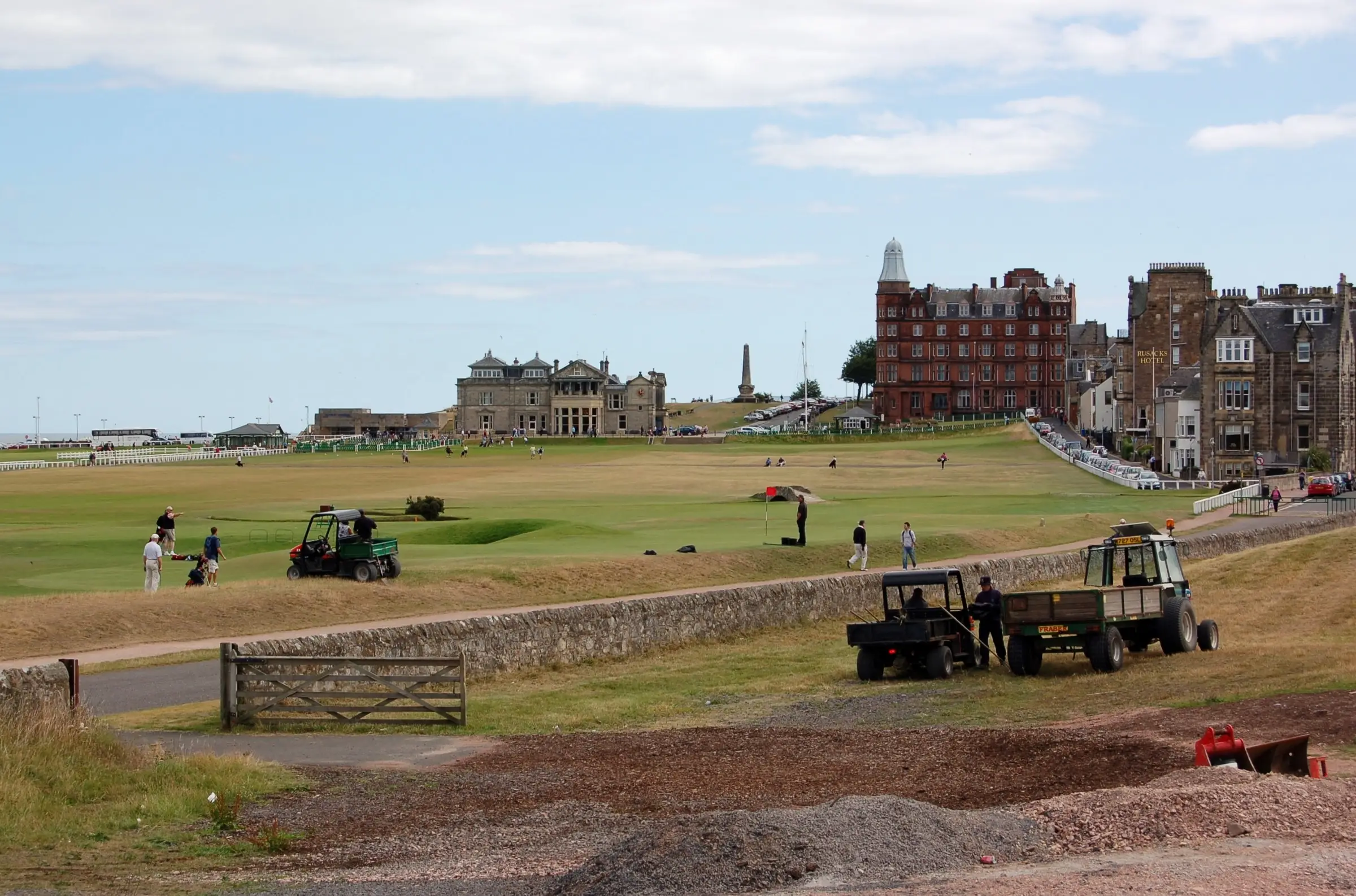 The 17th and 18th holes of the Old Course at St Andrews