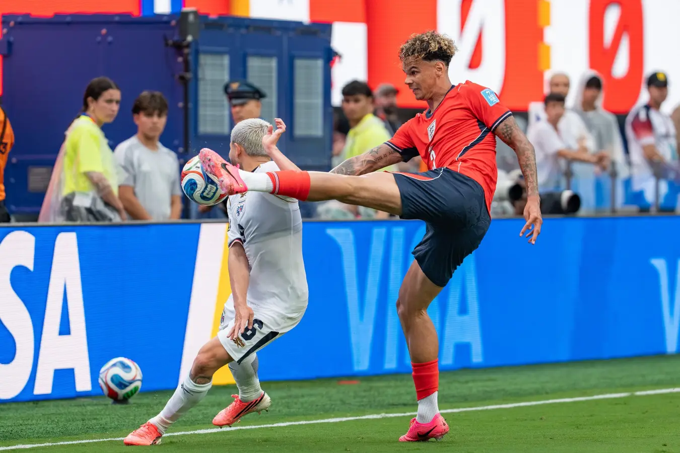 Nico O'Reilly playing for England against Panama in 2026