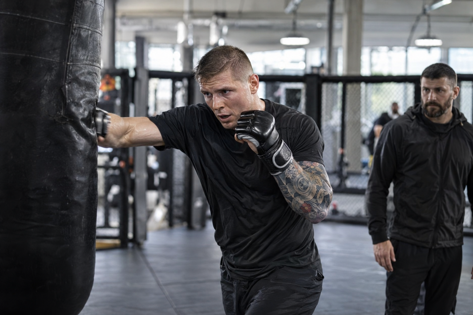 Marvin Vettori working on striking during training