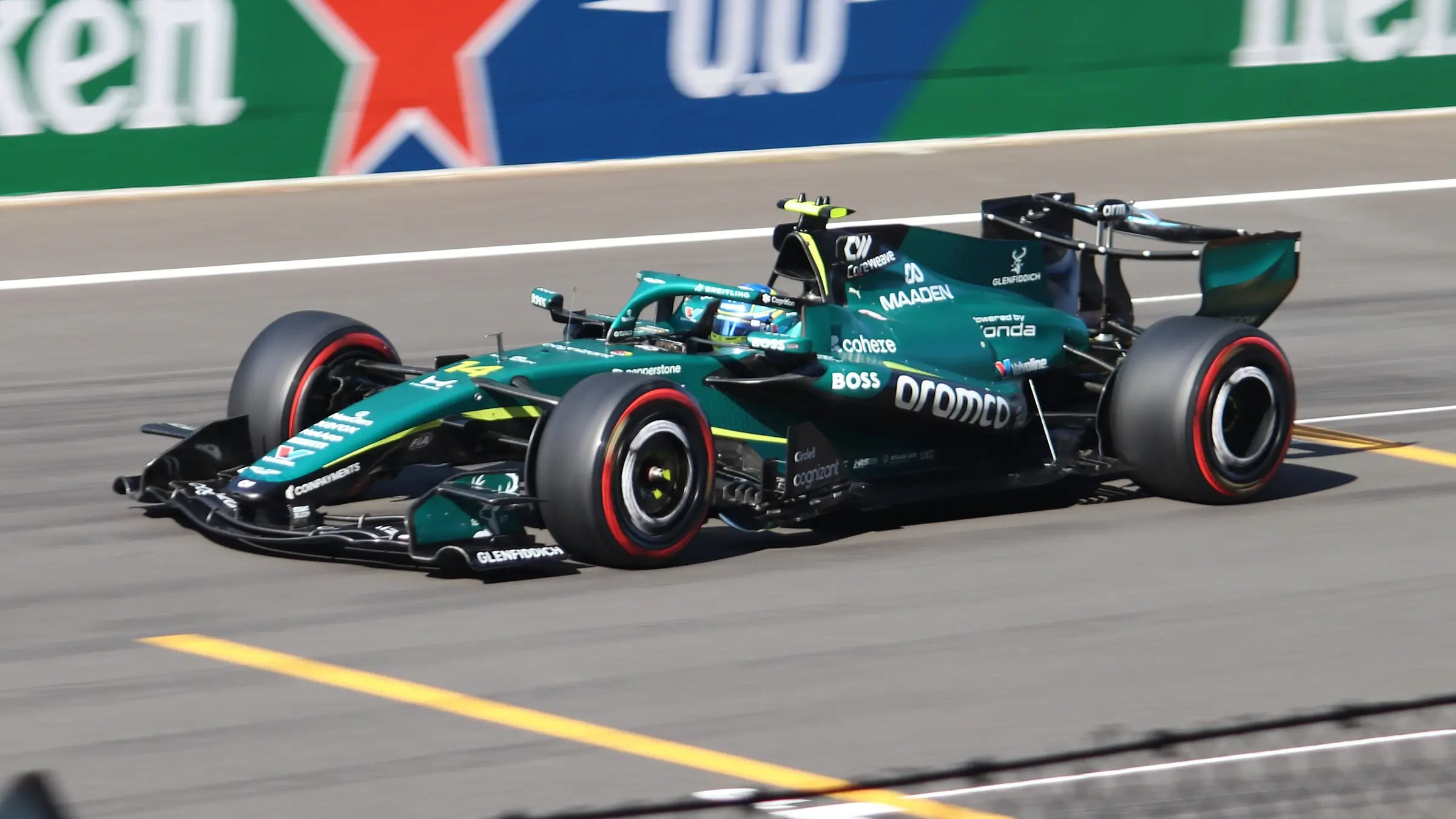 Fernando Alonso driving for Aston Martin in 2026 Chinese Grand Prix qualifying