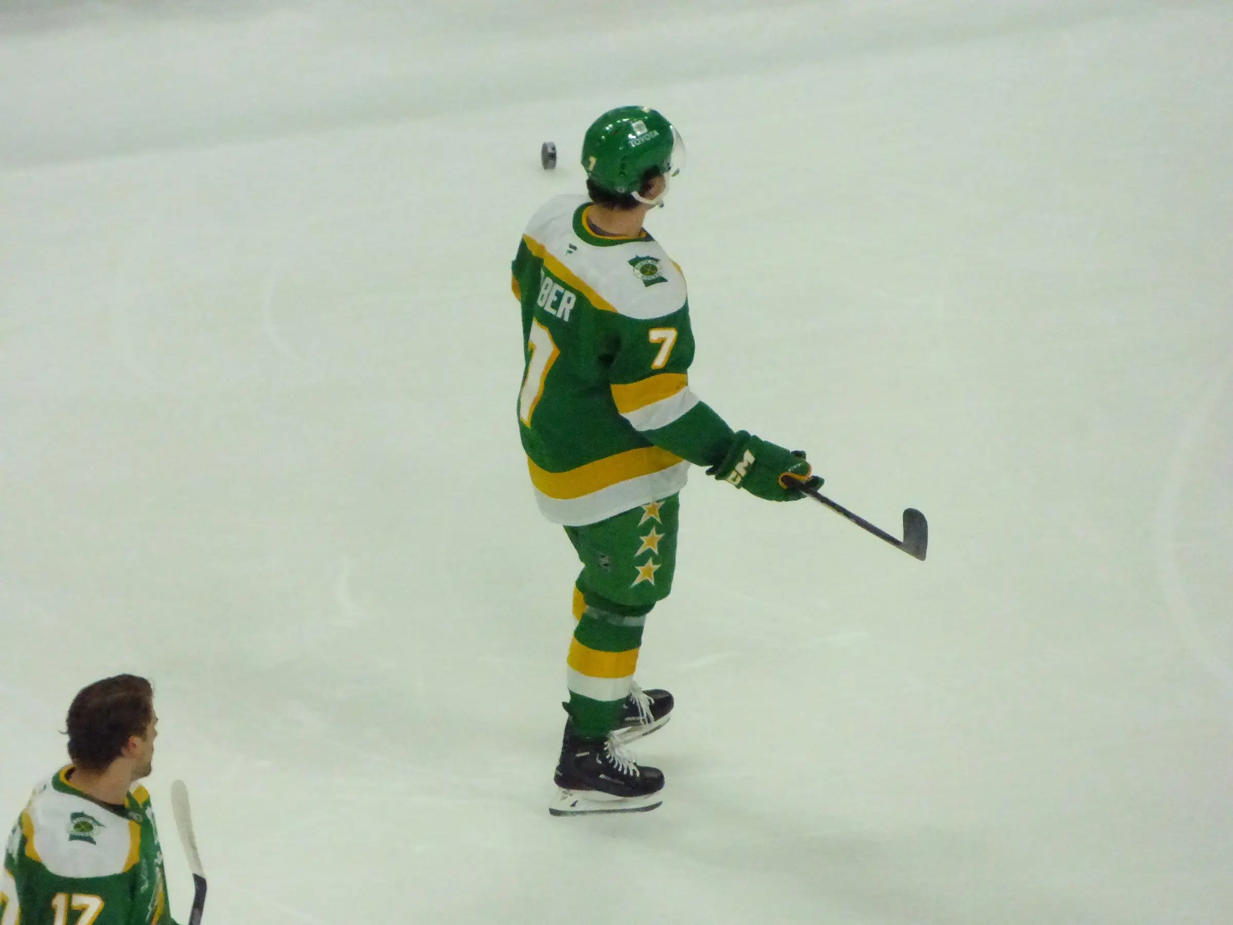 Minnesota Wild defenceman Brock Faber during warm-ups