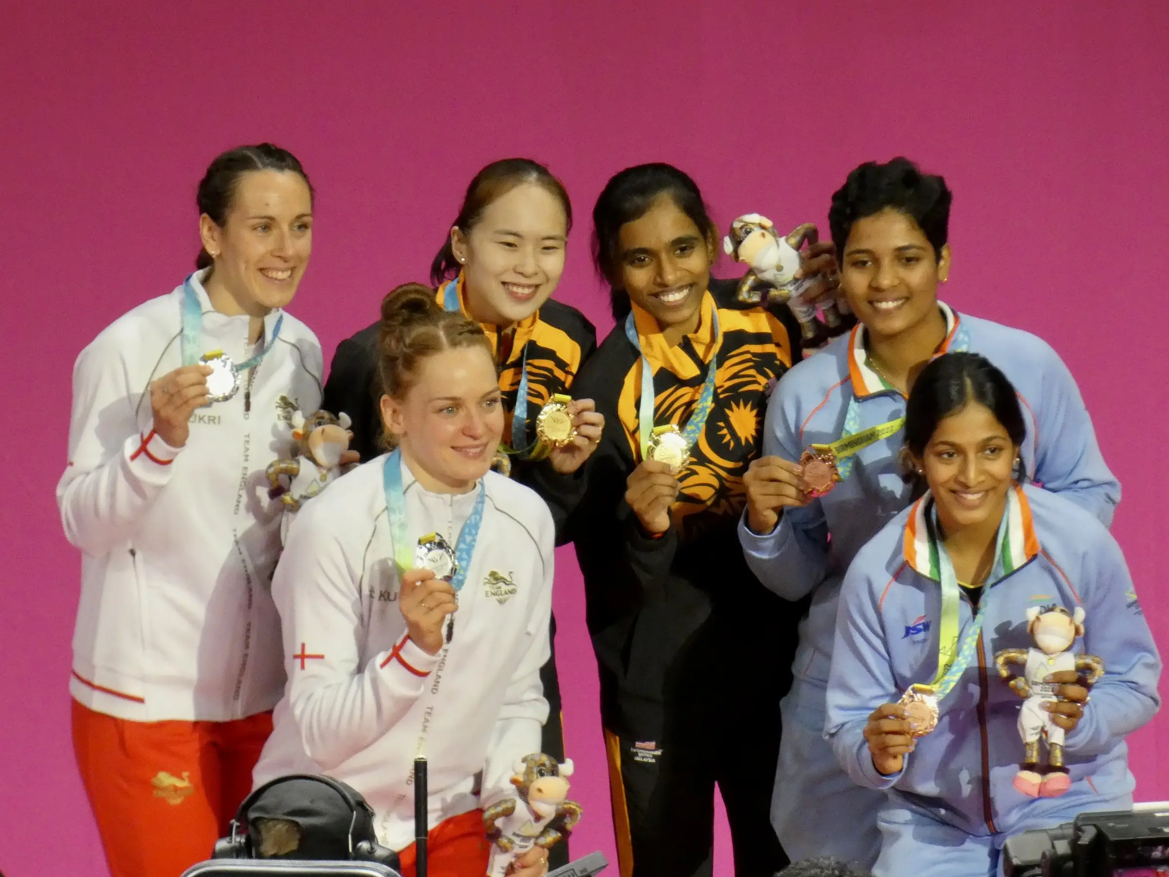 Pearly Tan and M. Thinaah among the women’s doubles medallists