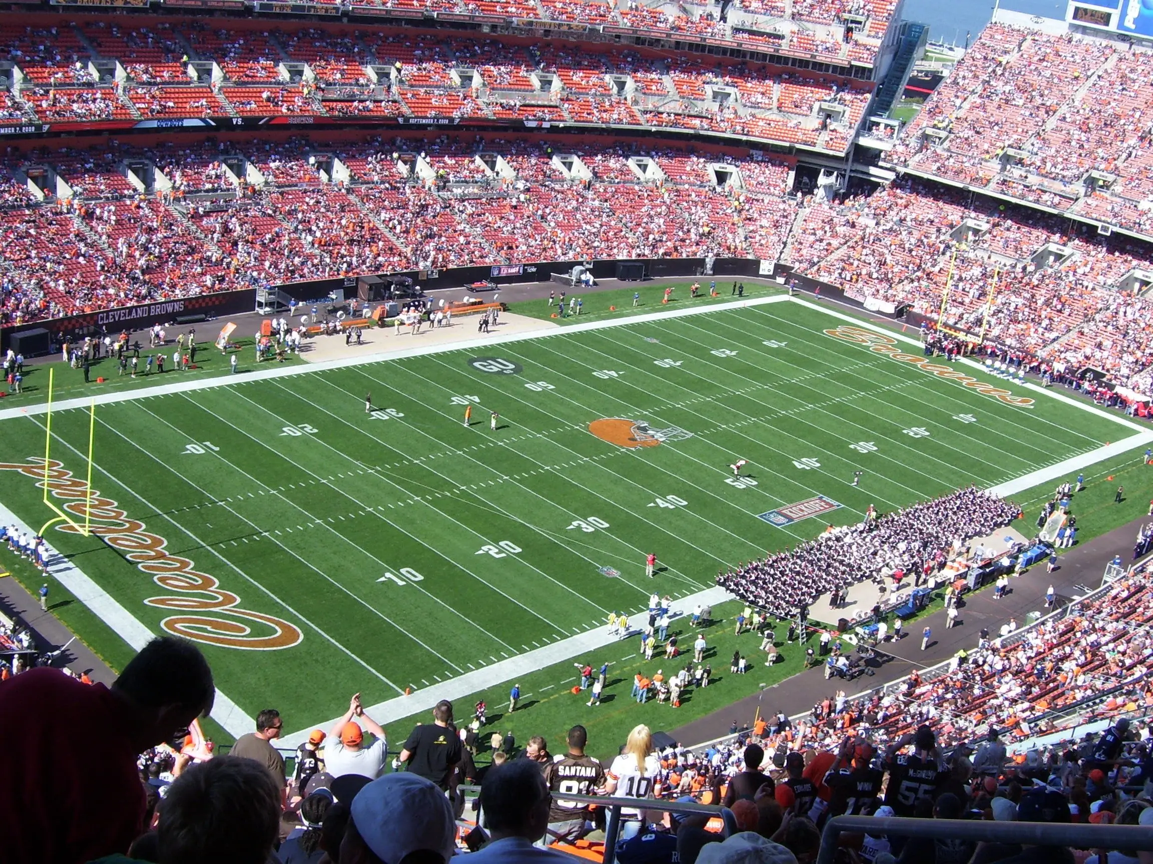 The Cleveland Browns home field before an NFL game