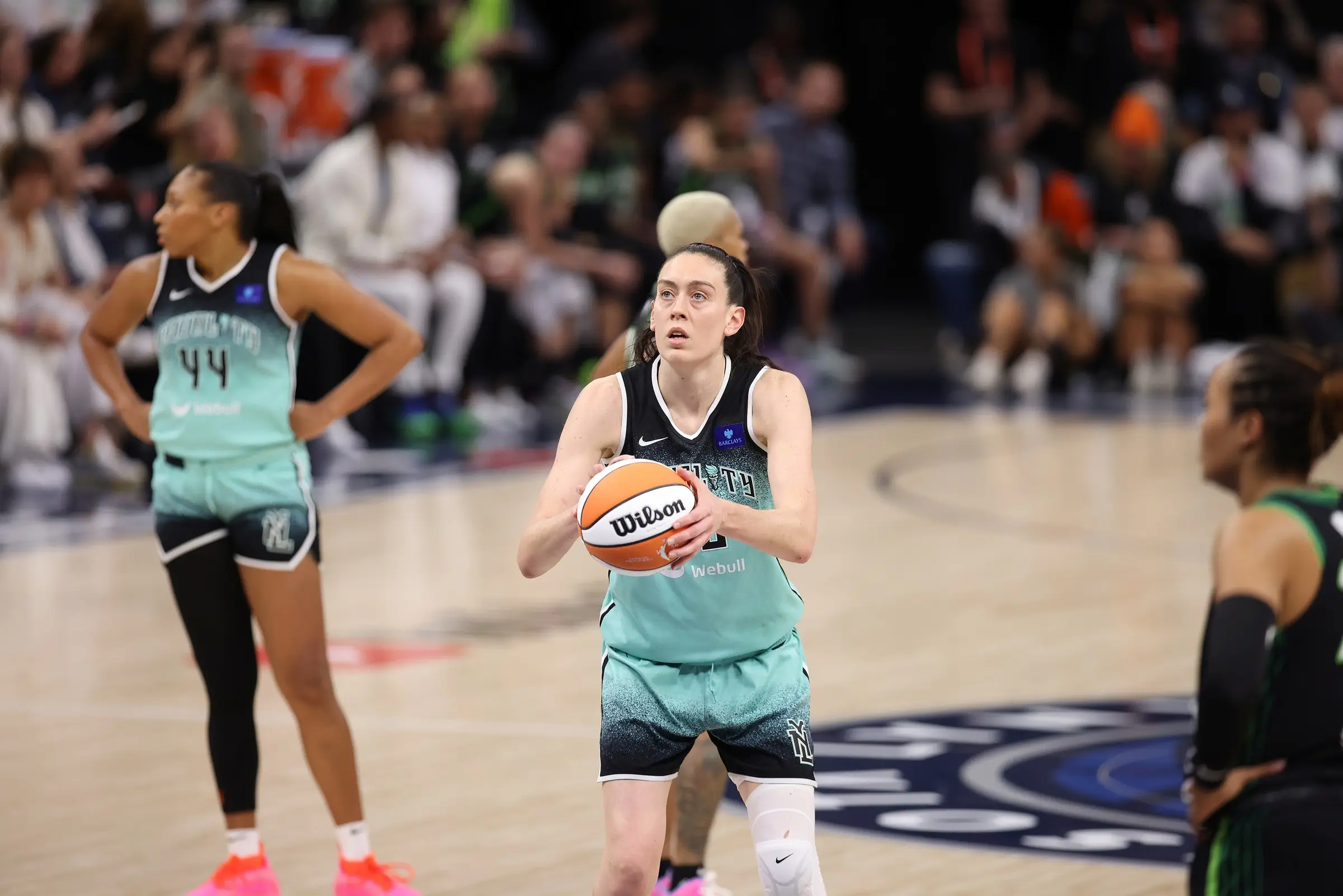 New York Liberty forward Breanna Stewart against Minnesota