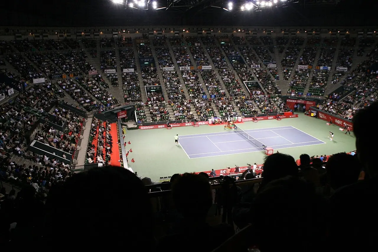 Centre court at Ariake Coliseum in Tokyo