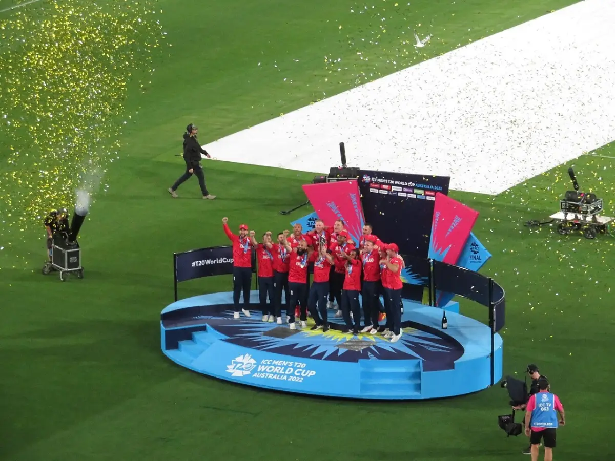 England players celebrating a major international title