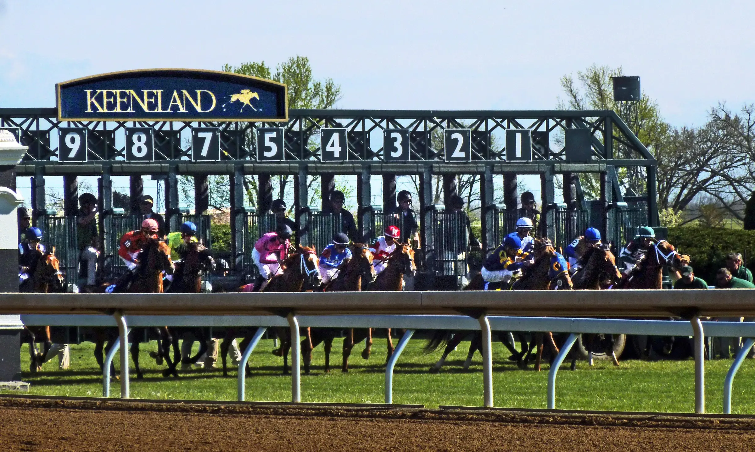 The entrance to Keeneland Racecourse in Kentucky