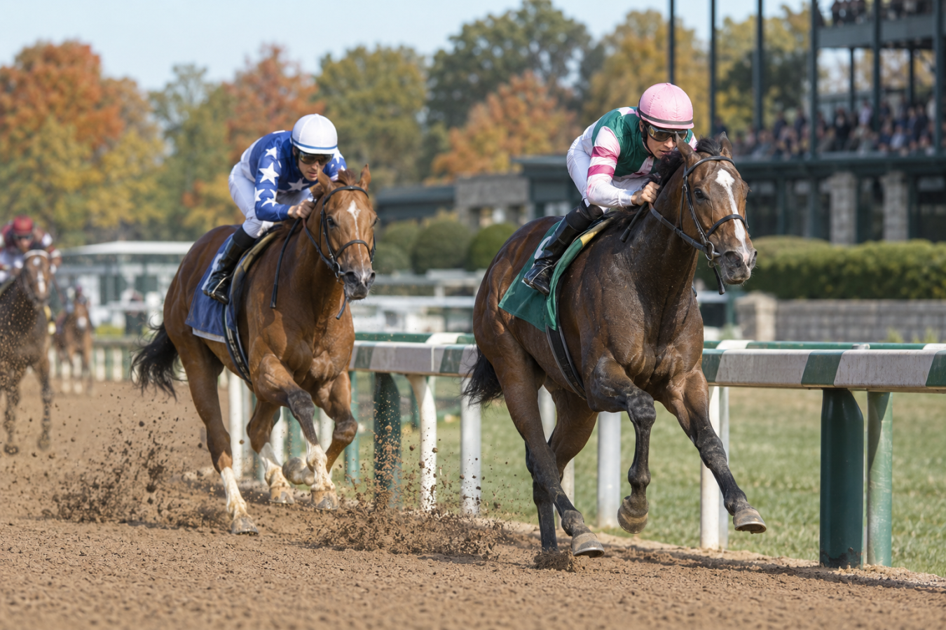 AI-generated editorial reconstruction of Emphatic winning the Alcibiades Stakes