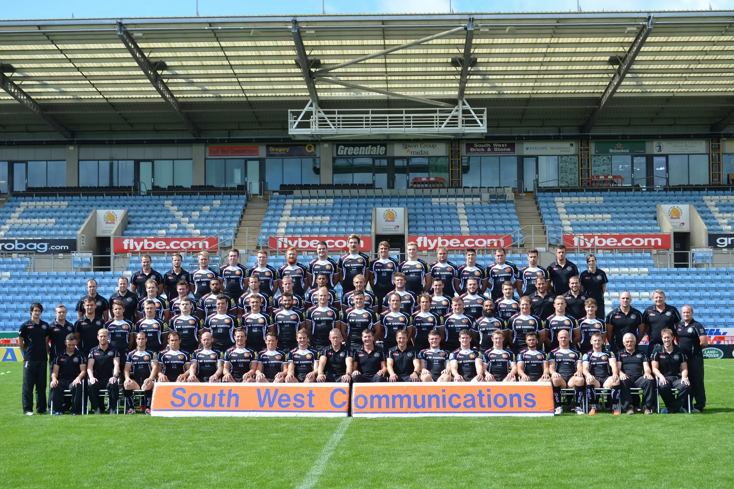 Exeter Chiefs players during a rugby match
